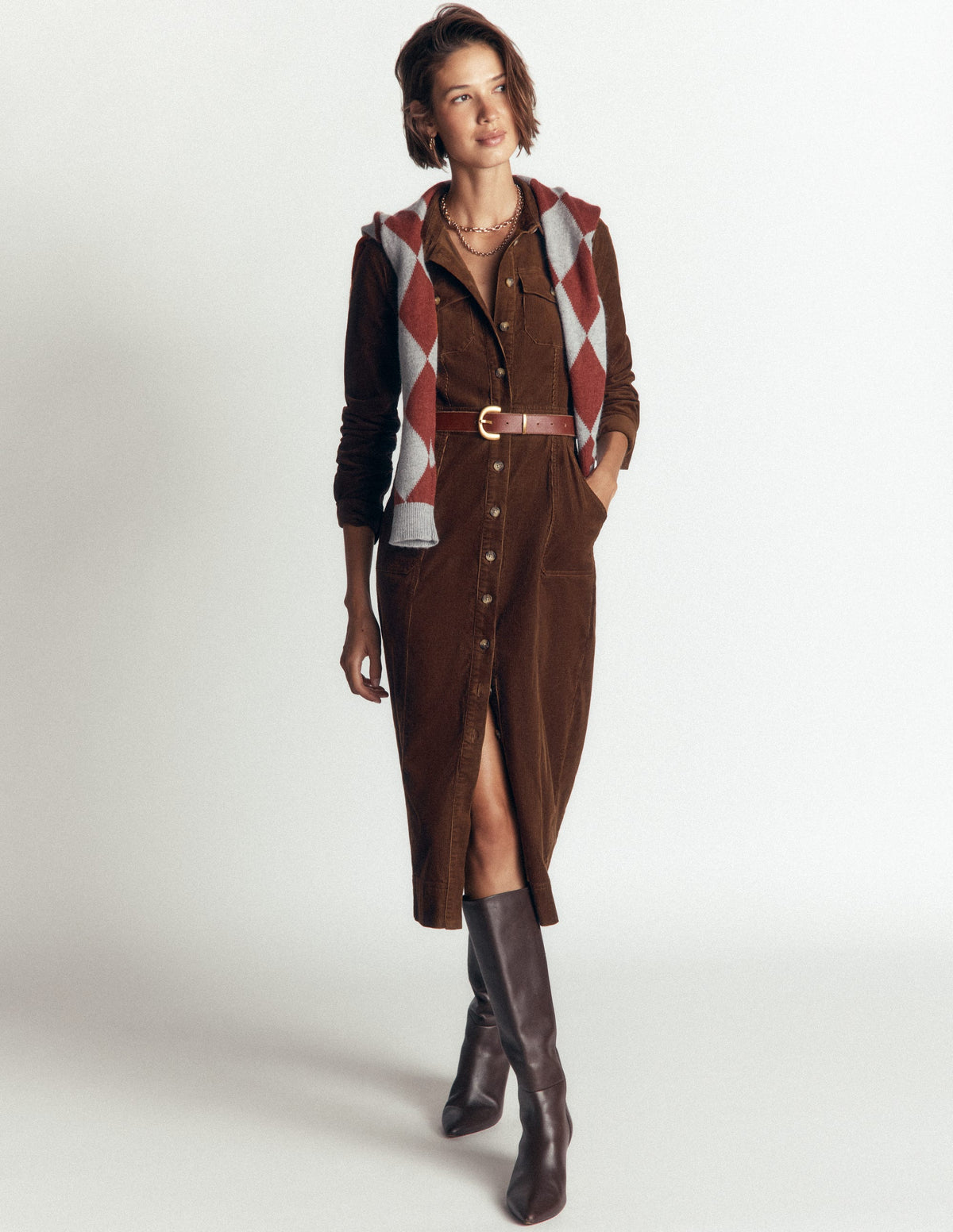 Fleur Cord-Midikleid-Raue Umbra-6