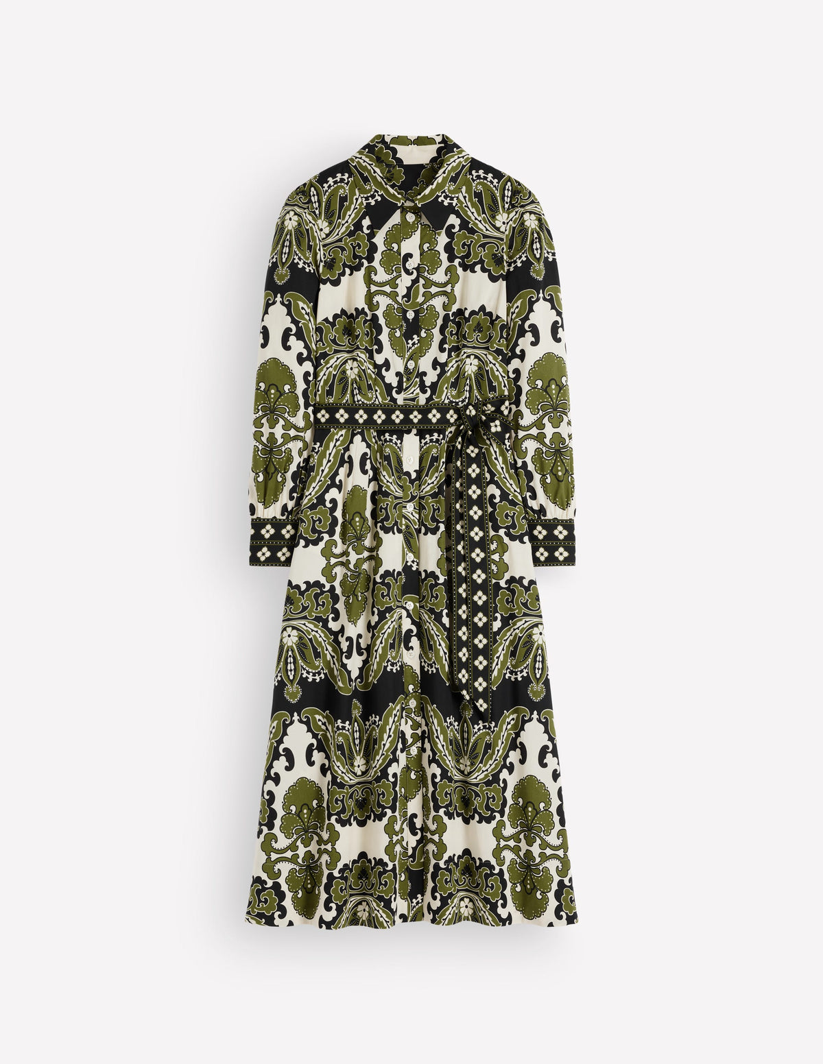 Maeve Cotton Midi Shirt Dress-Multi, Blossoming Gardenia - Image 8