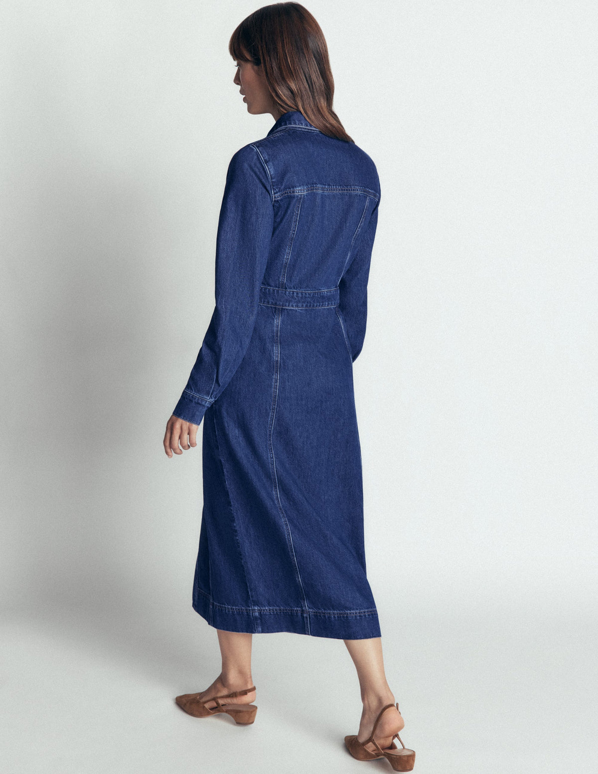 Robe midi Fleur en jean-Denim vintage moyen-4
