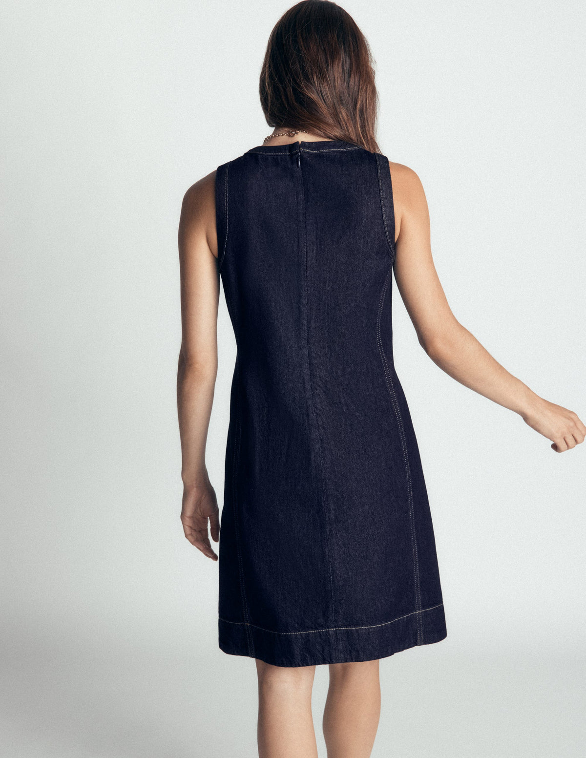Lou Denim-Etuikleid-Indigoblau, Denim - Image 3