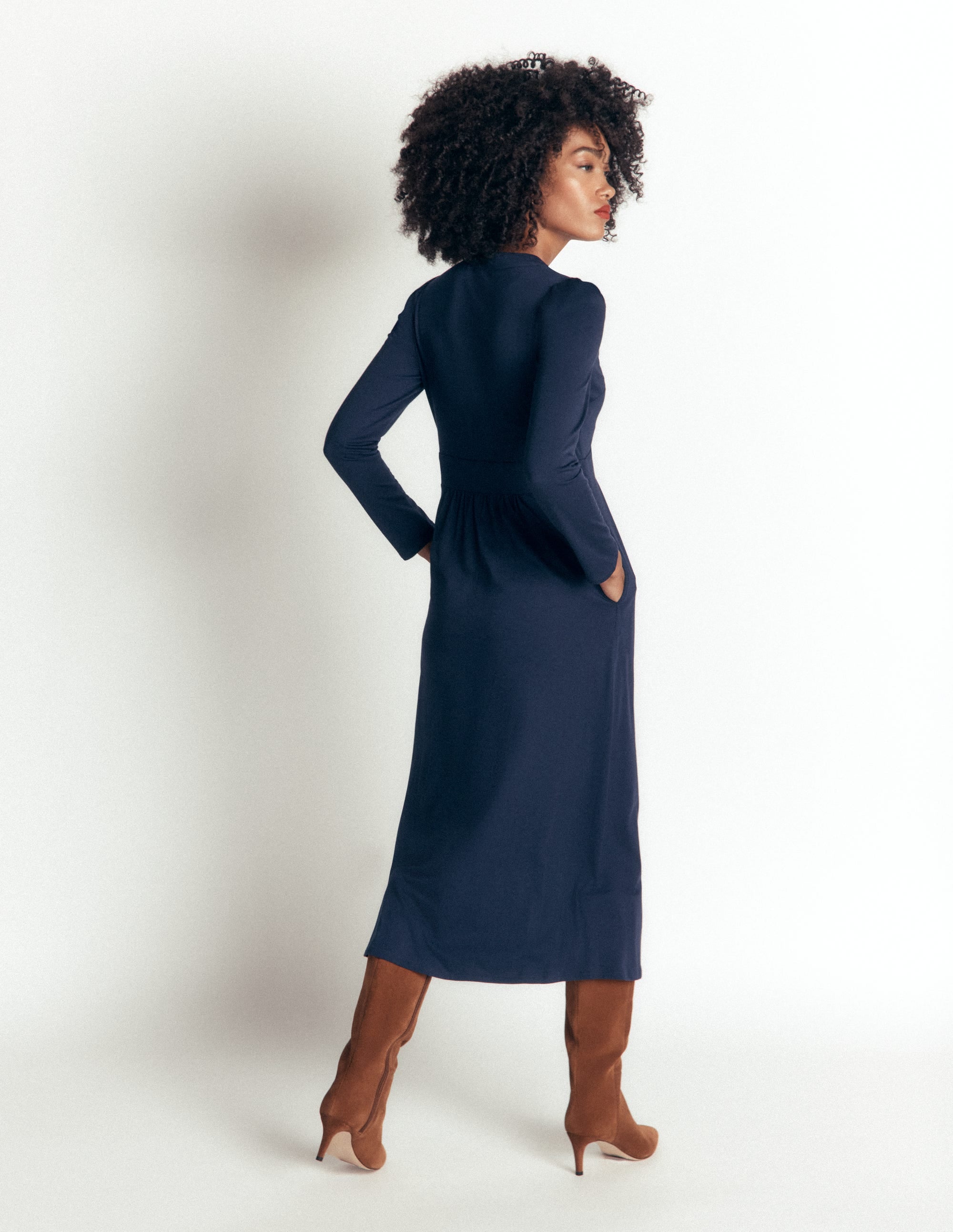Hope Jerseykleid mit Reißverschlussdetail-Marineblau - Image 3