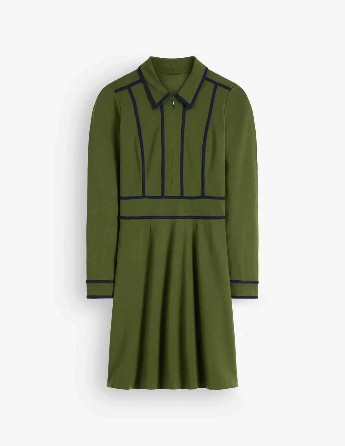 Robe courte Ula en point de Rome-Vert Brunswick, bleu marine - Image 6