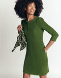 Robe Marla en ottoman à coutures-Sapin vert