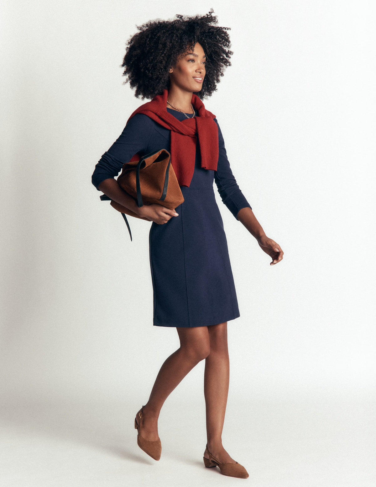 Marla Ottoman-Kleid mit Ziernähten-Marineblau - Image 4