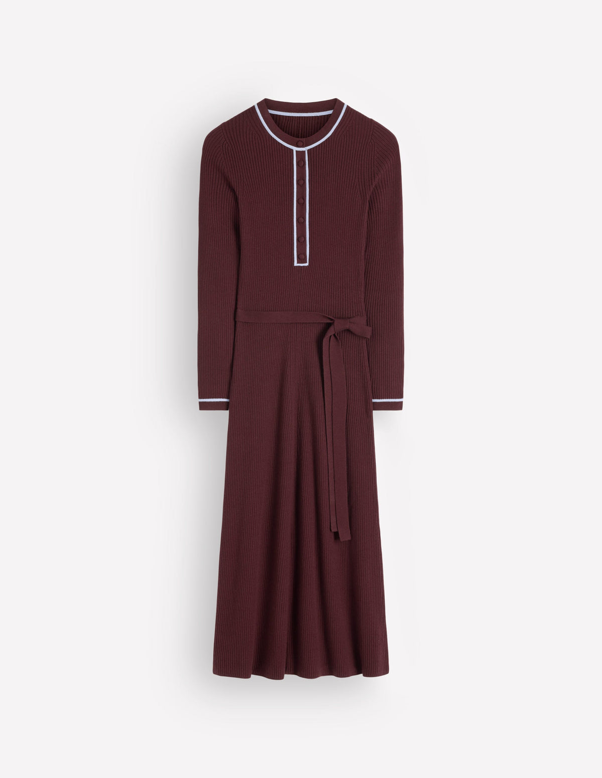 Robe Paula côtelée à col rond-Terre dʼombre, denim délavé - Image 7