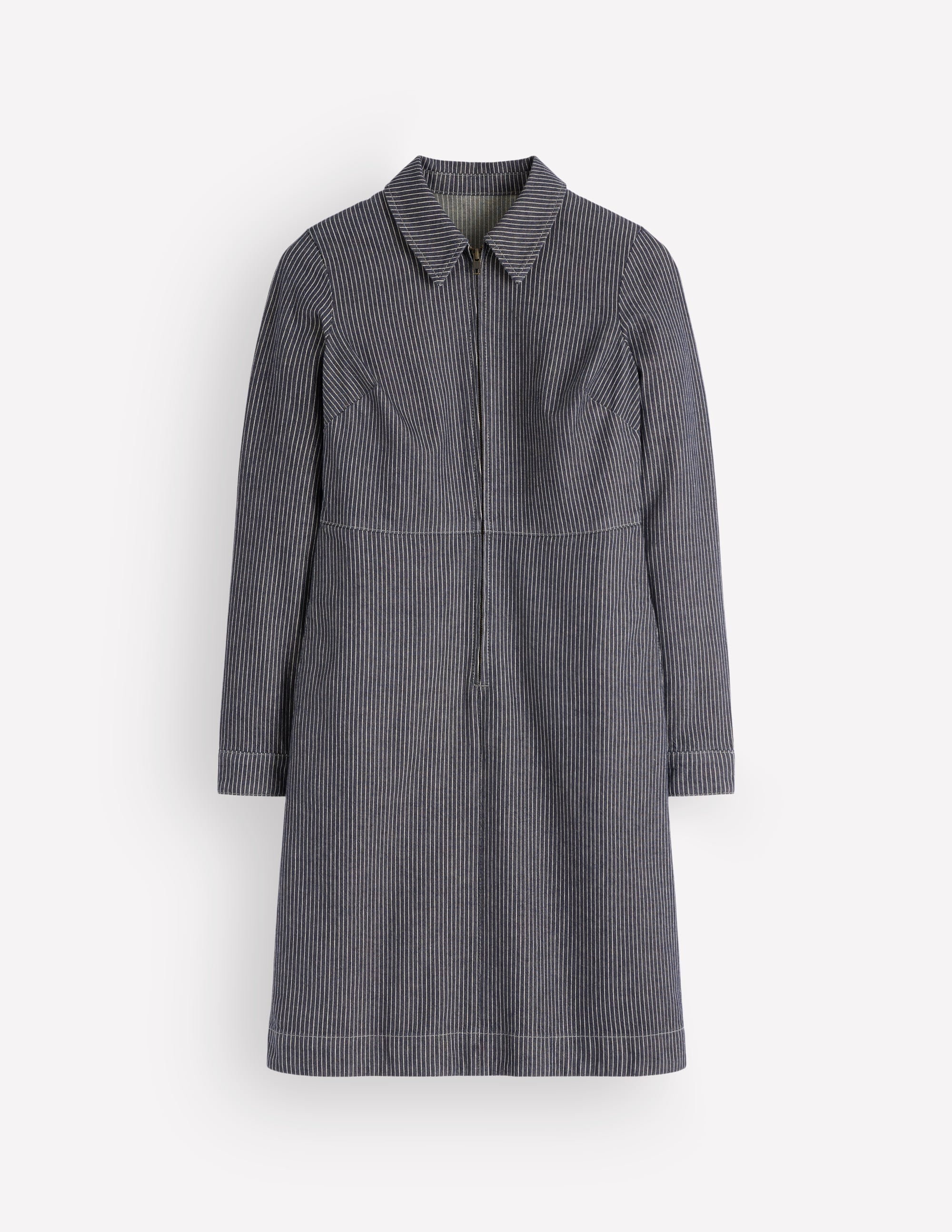 Robe courte Bronte en jean-Rayé style coutil denim fin - Image 6