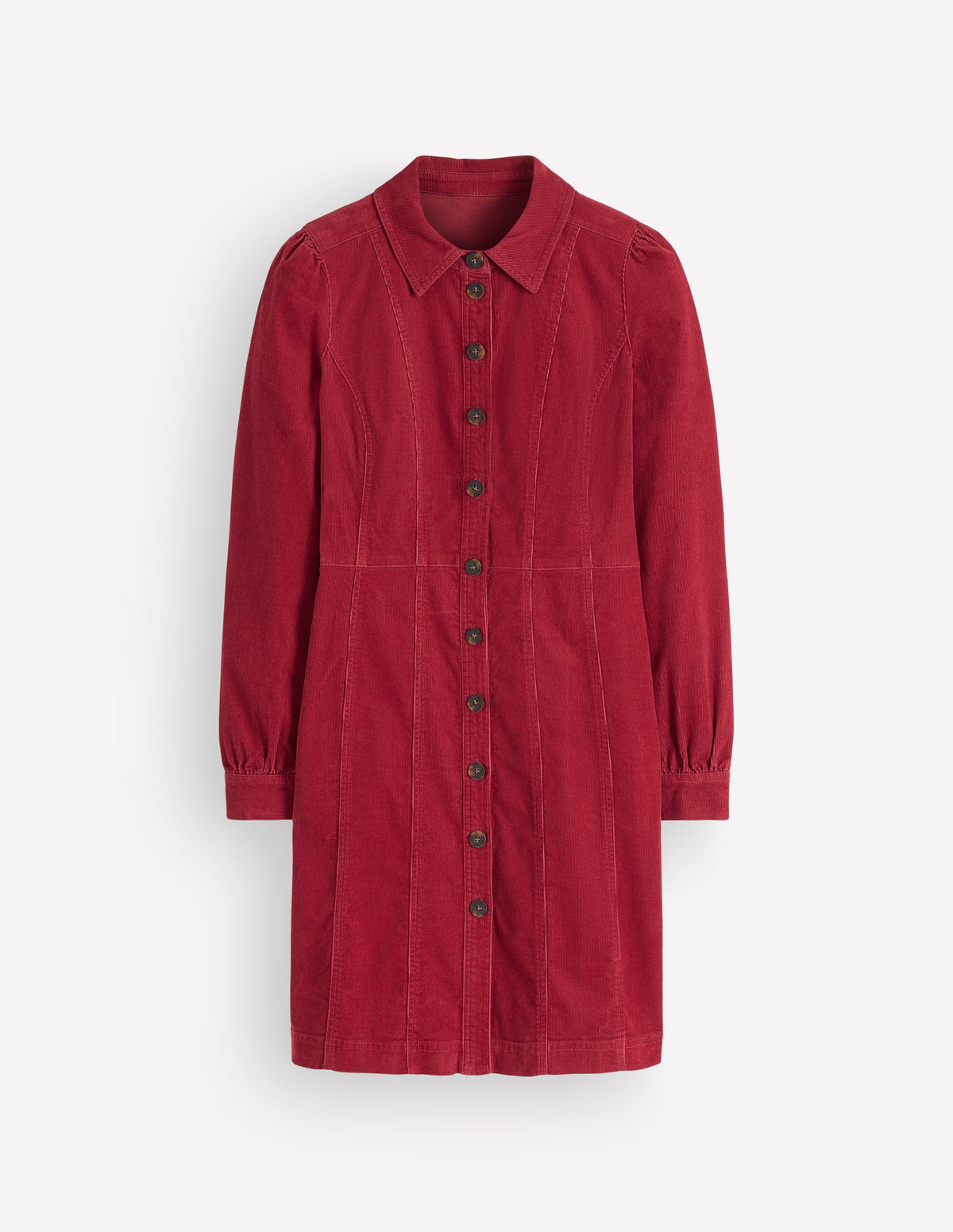 Rhoda Kurzes Cordkleid-Erdiges Rot-4