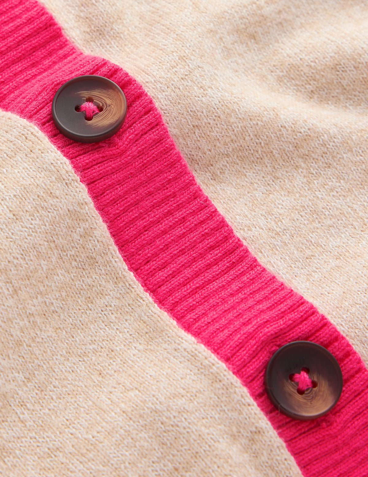 Meg Strickjacke mit Raglanärmeln-Rosa, Naturweiß Color Blocking-6