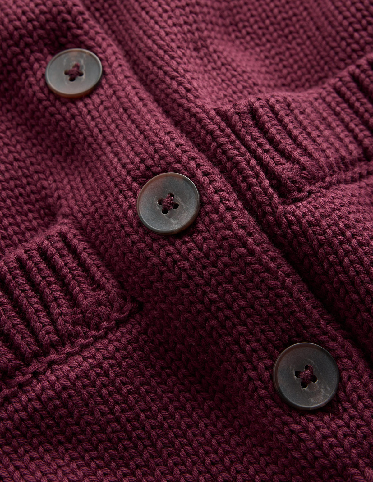 Lucy Grob gestrickte Baumwollstrickjacke-Sattes Weinrot - Image 6