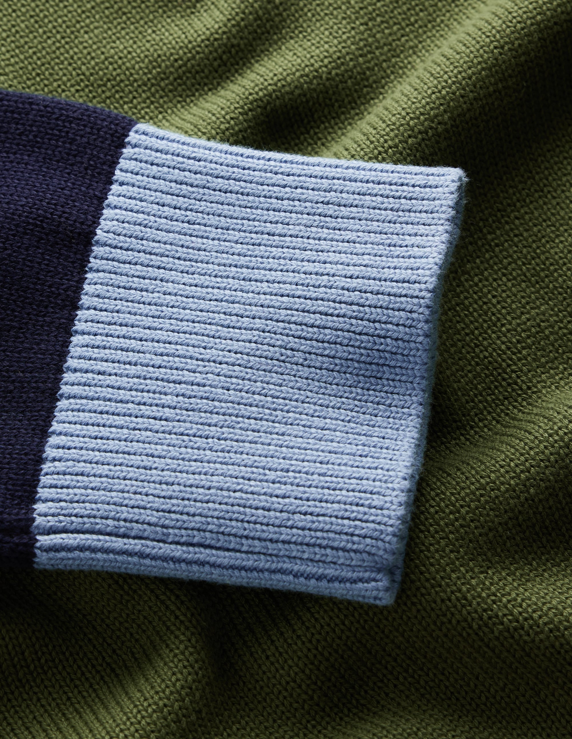Lucy Lockerer Baumwollpullover-Grün Color Blocking - Image 6