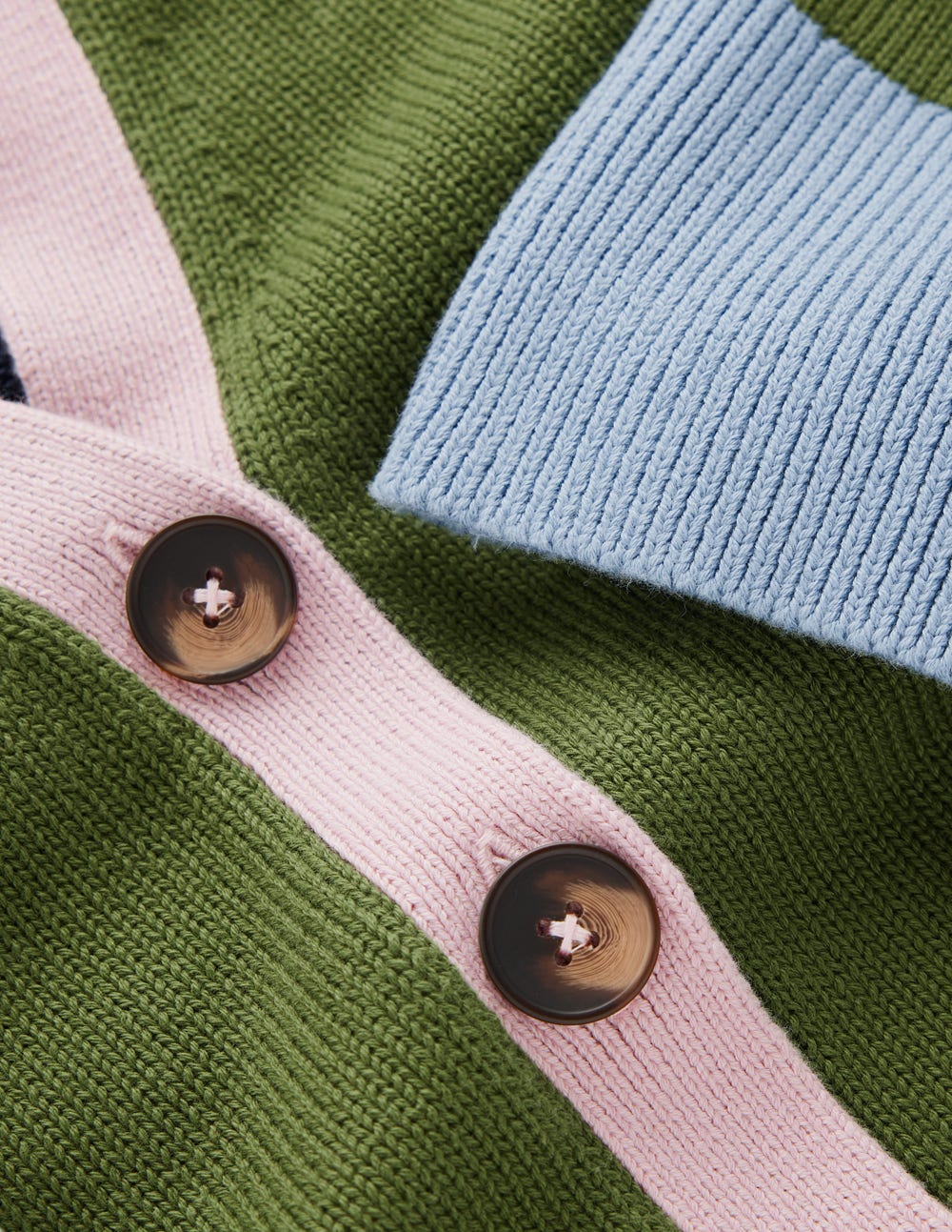 Cardigan décontracté Lucy en coton-Colourblock vert forêt - Image 7
