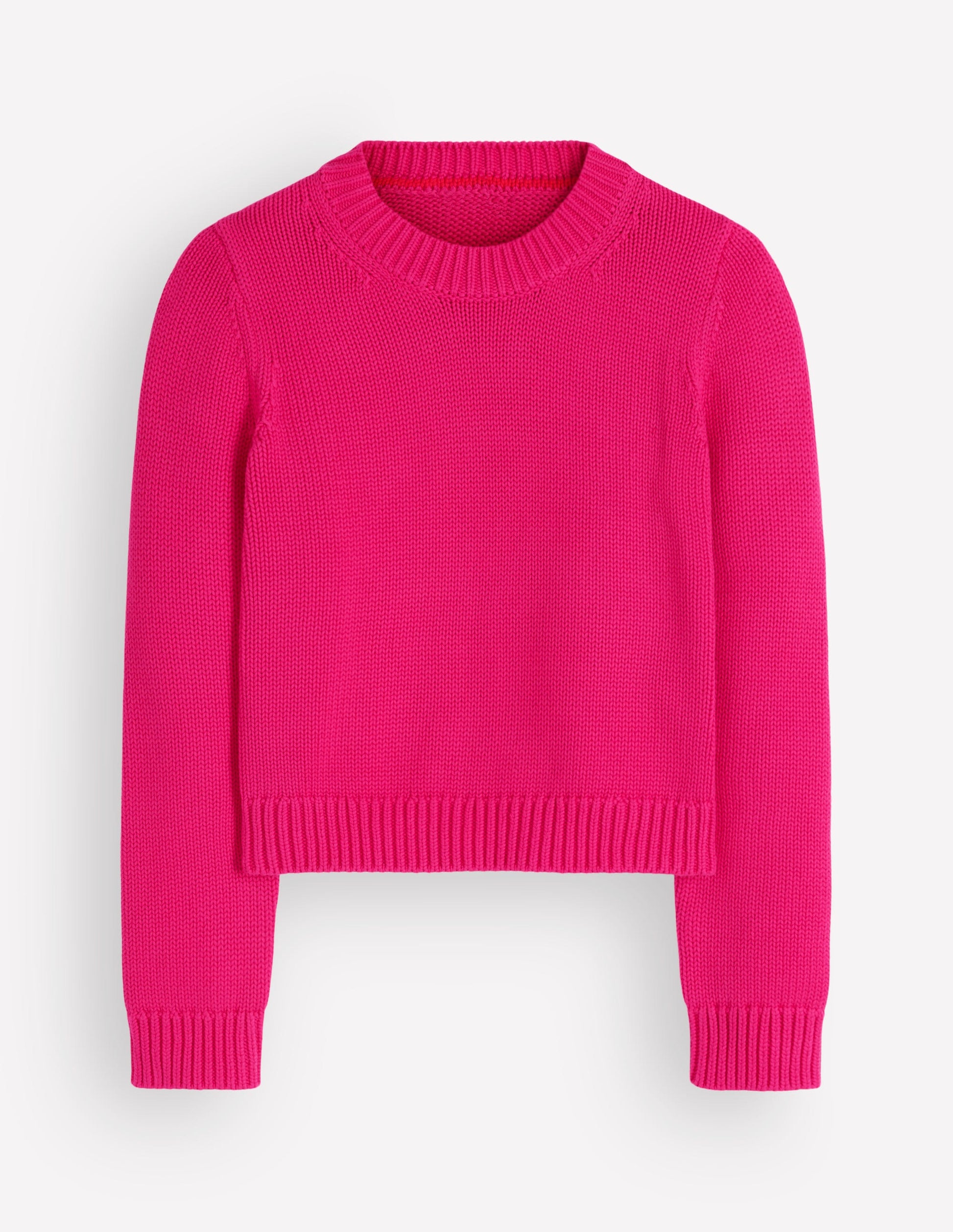 Lucy Grob gestrickter Baumwollpullover-Rosa Pfau-5