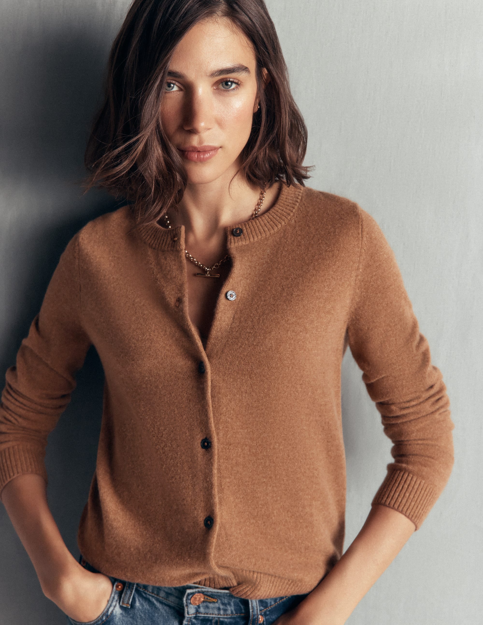 Cardigan Elsie en cachemire-Gingembre chaud - Image 4