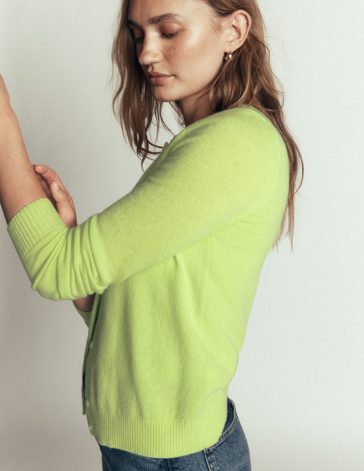 Cardigan Elsie en cachemire-Menthe douce - Image 4