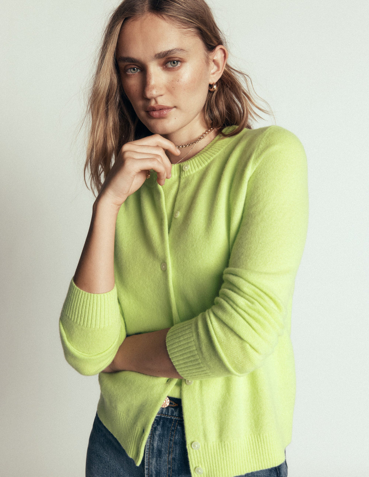 Cardigan Elsie en cachemire-Menthe douce - Image 6