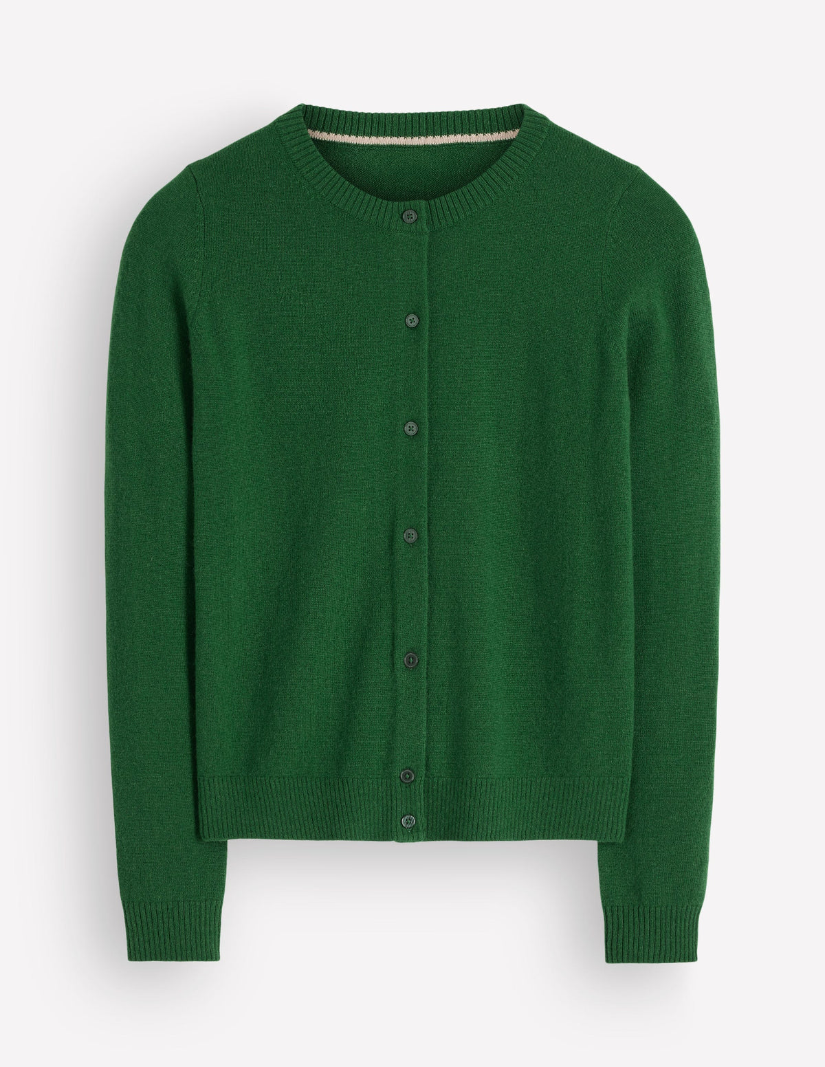 Elsie Kaschmir-Strickjacke mit Rundhalsausschnitt-Frisches Grün - Image 5