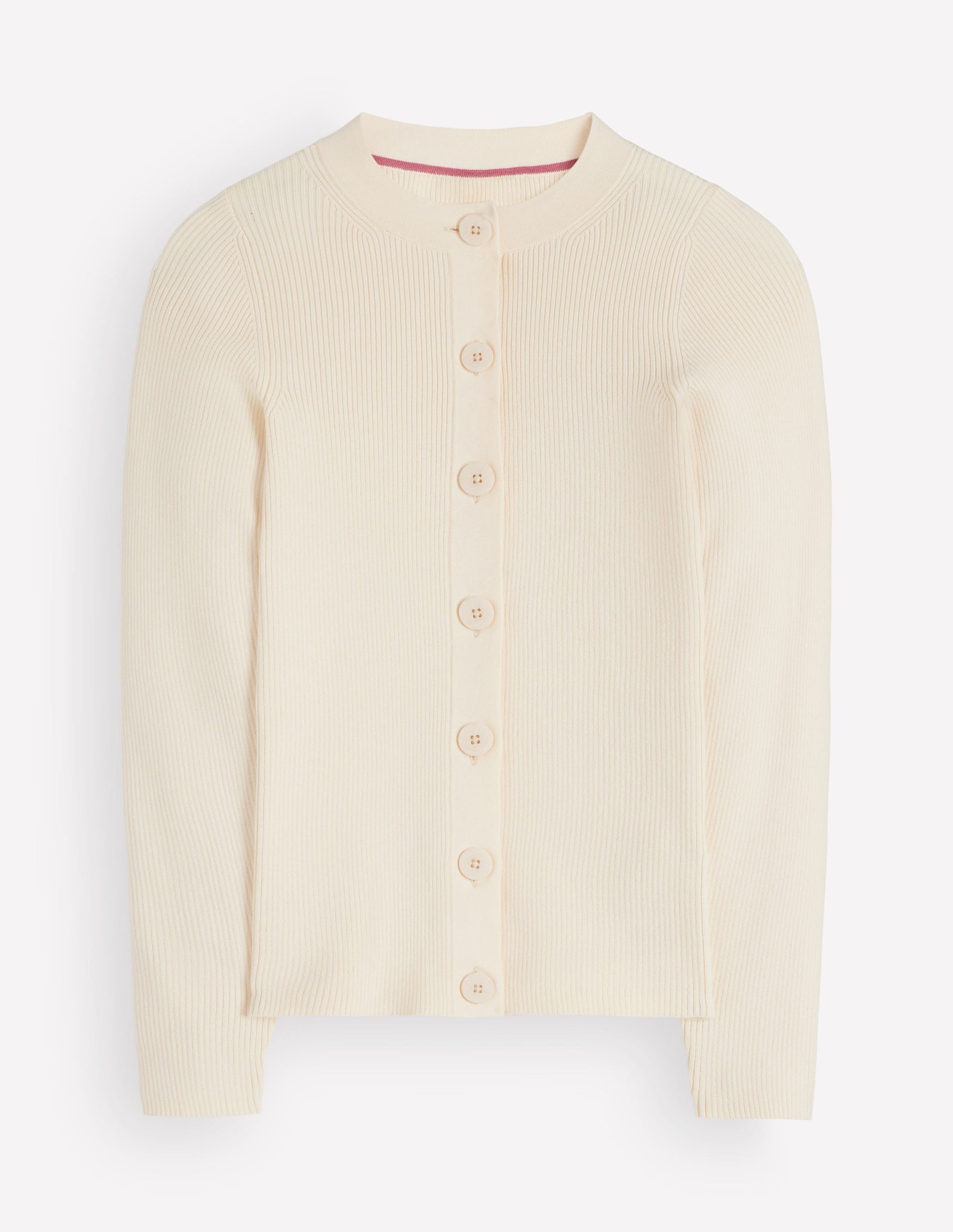 Cardigan côtelé Rhianne en coton-Ivoire-6