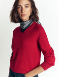 Camilla Baumwollpullover mit Rundhalsausschnitt-Purpurrot