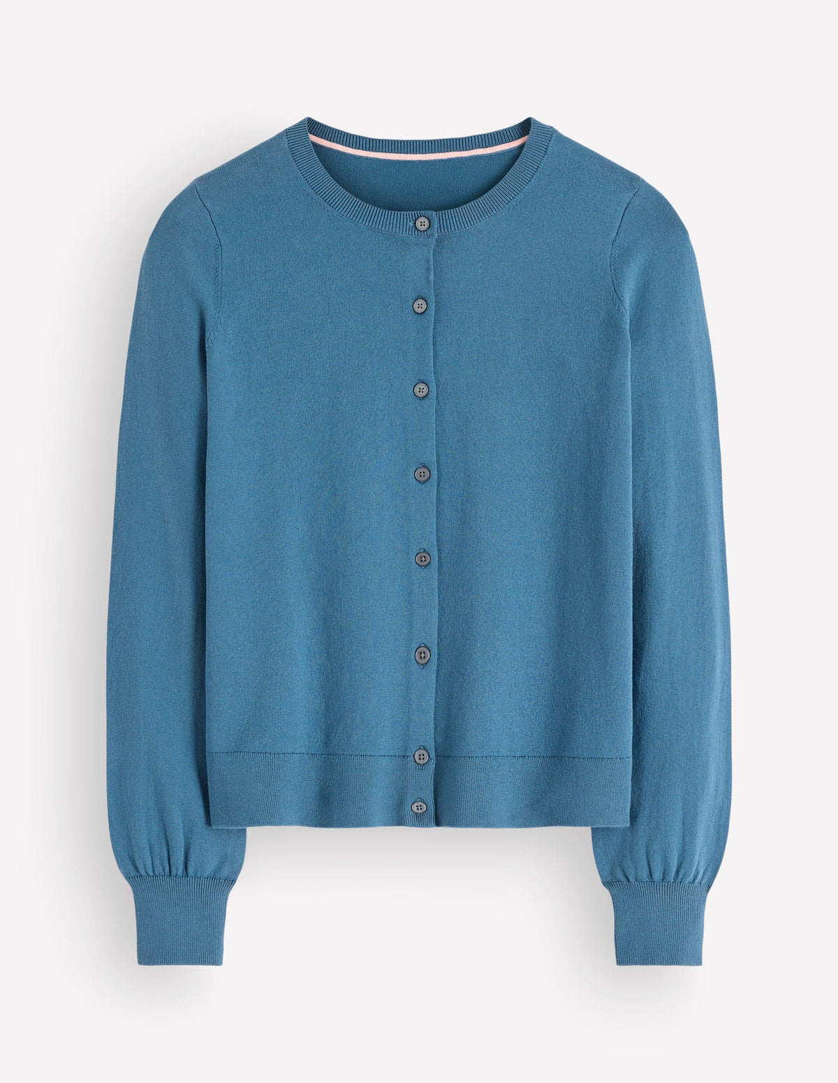 Camilla Baumwollstrickjacke mit Rundhalsausschnitt-Graublau - Image 4