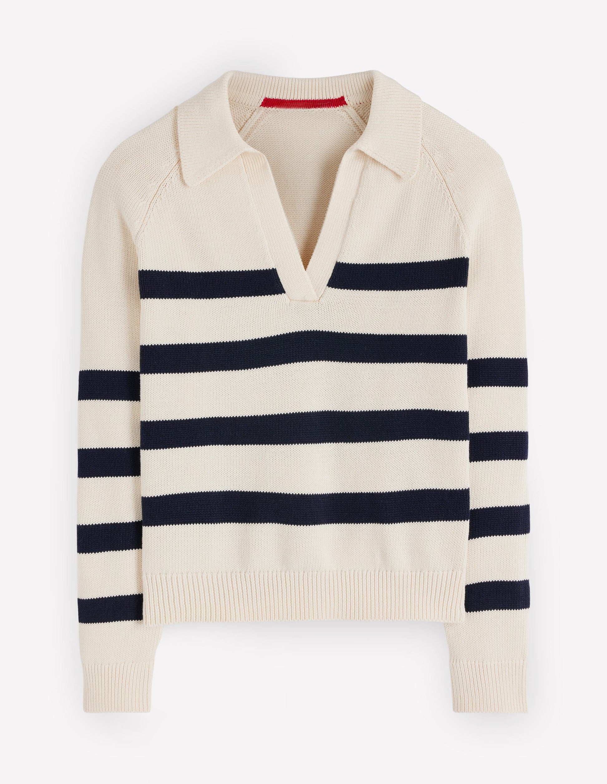 Lucy Henley-Pullover aus Baumwolle-Naturweiß/Navy, Gestreift-6