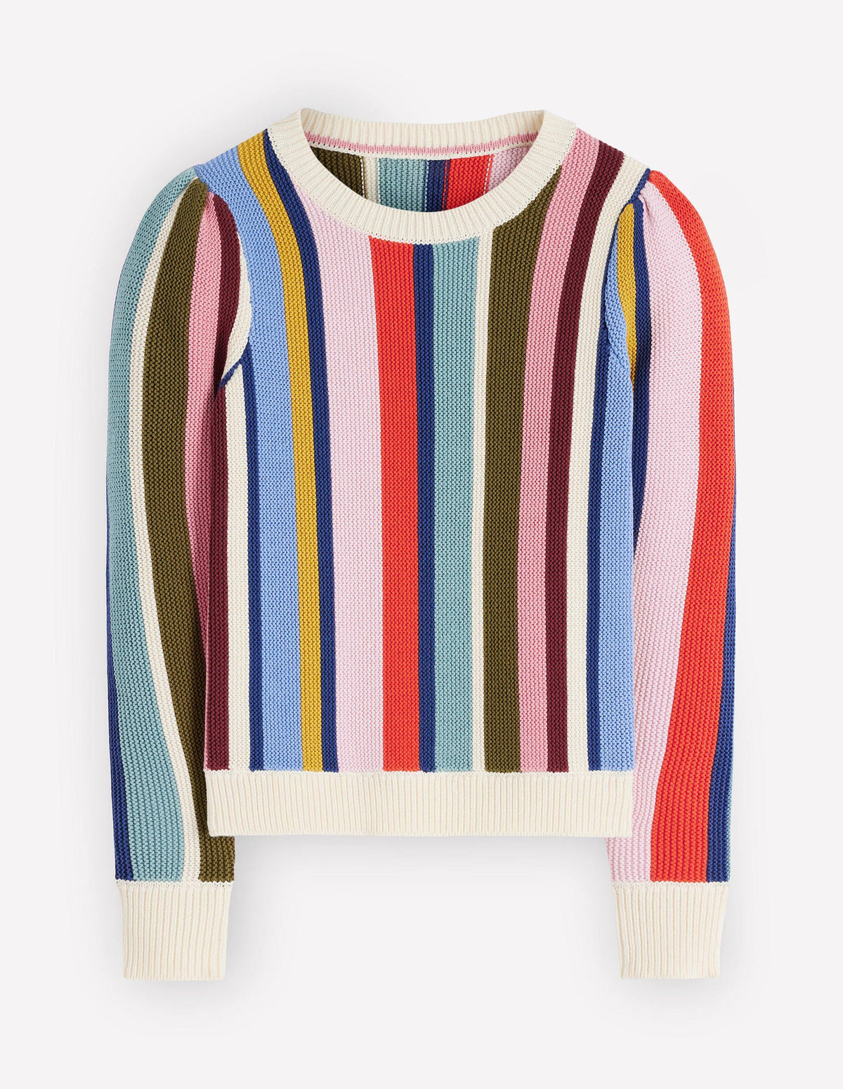 Pull texturé à surpiqûres-À Rayures Multicolores - Image 7