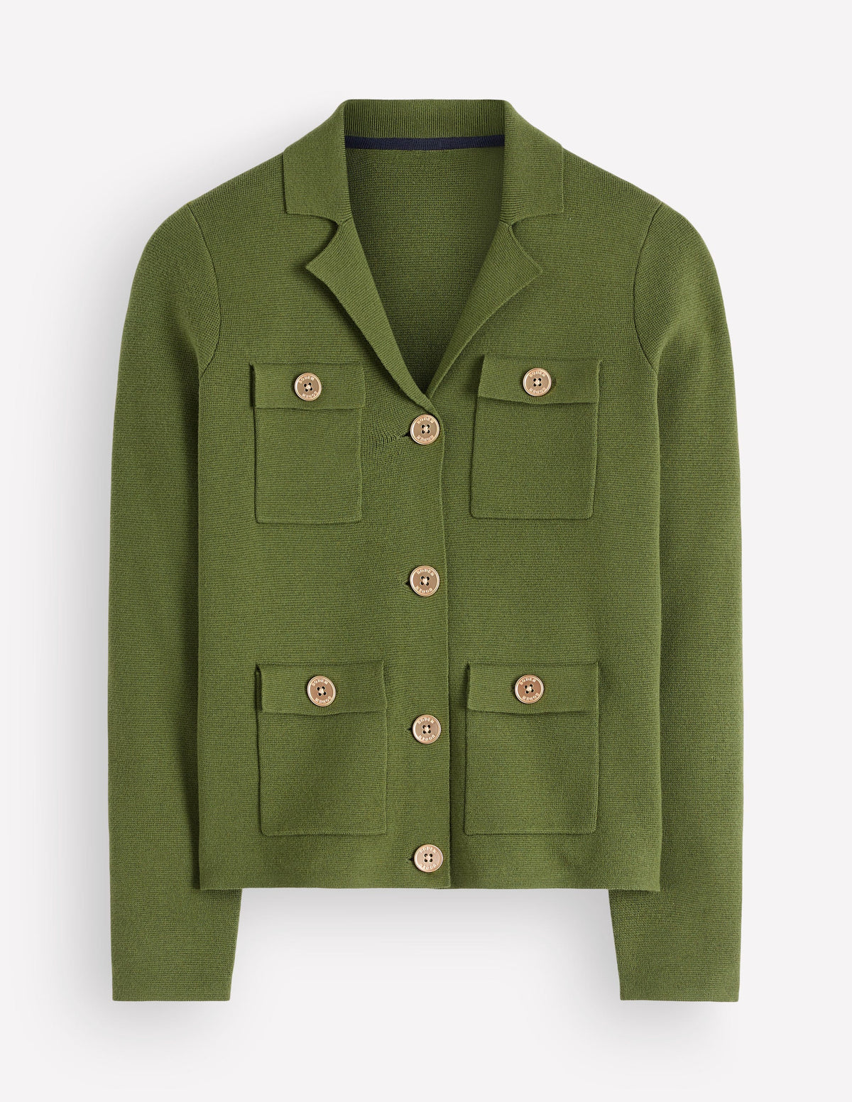 Phoebe Strickjacke mit Kragen-Waldgrün - Image 4