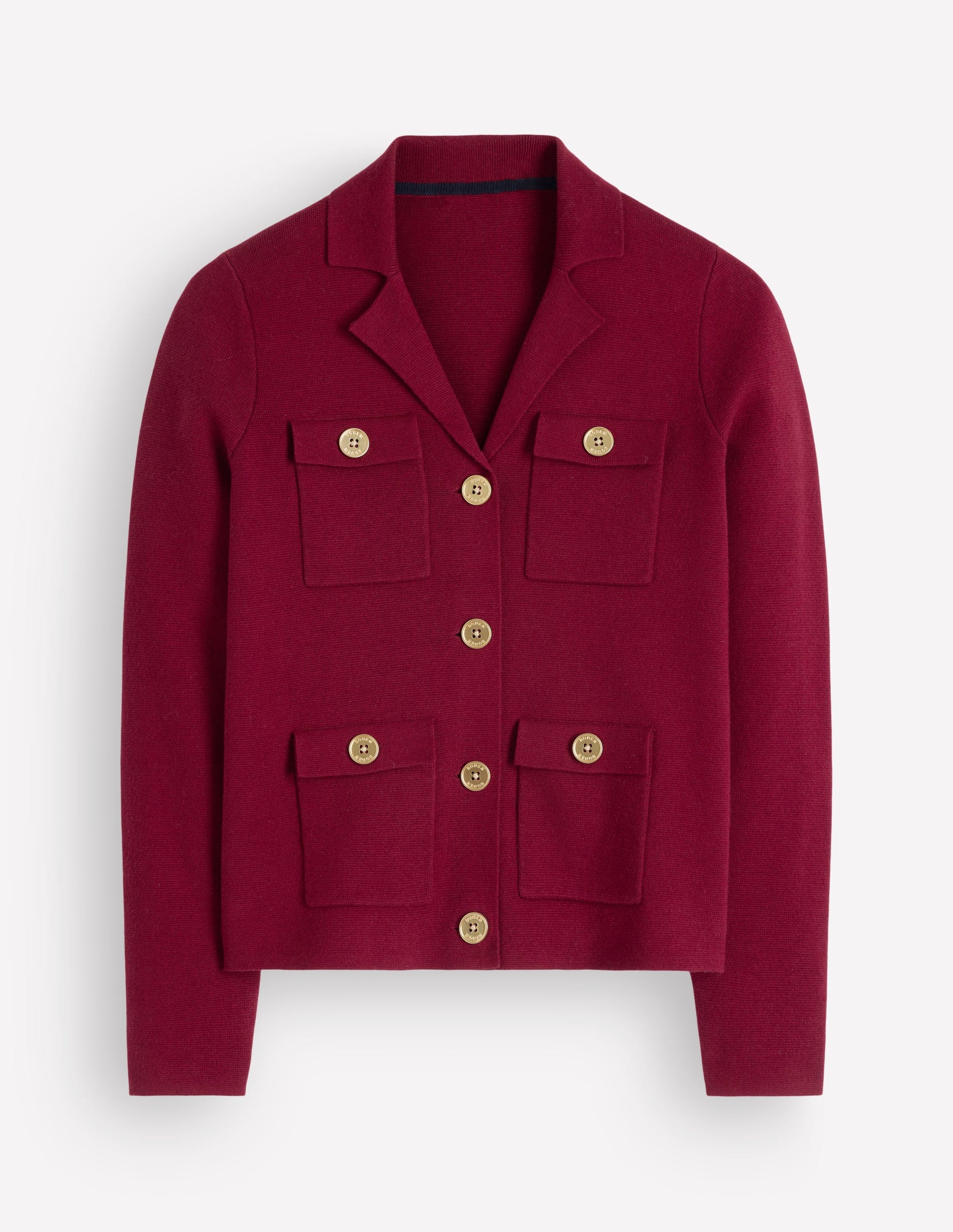 Veste en maille Phoebe à col-Merlot-5