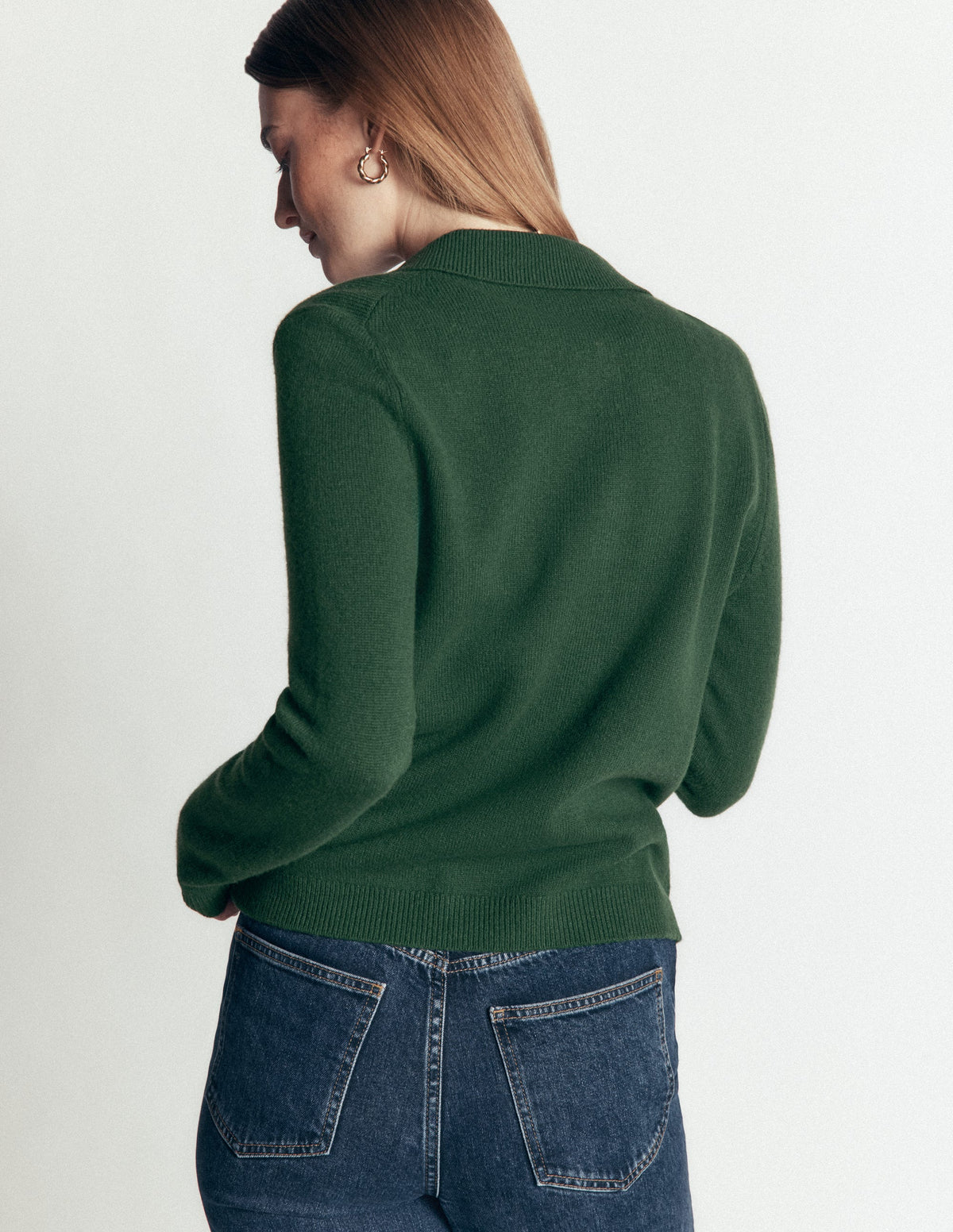 Marianne Pullover aus Merinowolle-Jagdgrün - Image 3