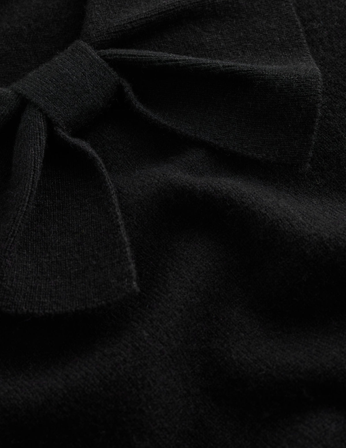 Strickpullover mit Schleife am Ausschnitt-Schwarz - Image 6