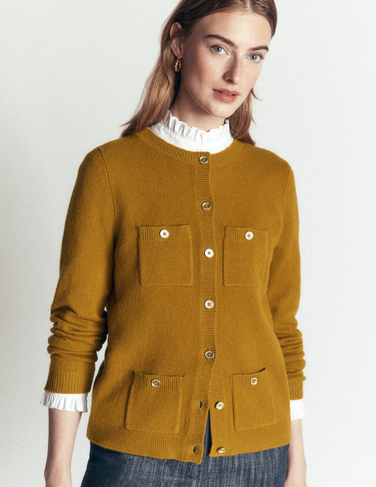 Marianne Strickjacke aus Merinowolle-Gewürzter Chai-4