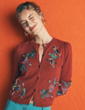 Ria Verzierte Strickjacke-Lebkuchen