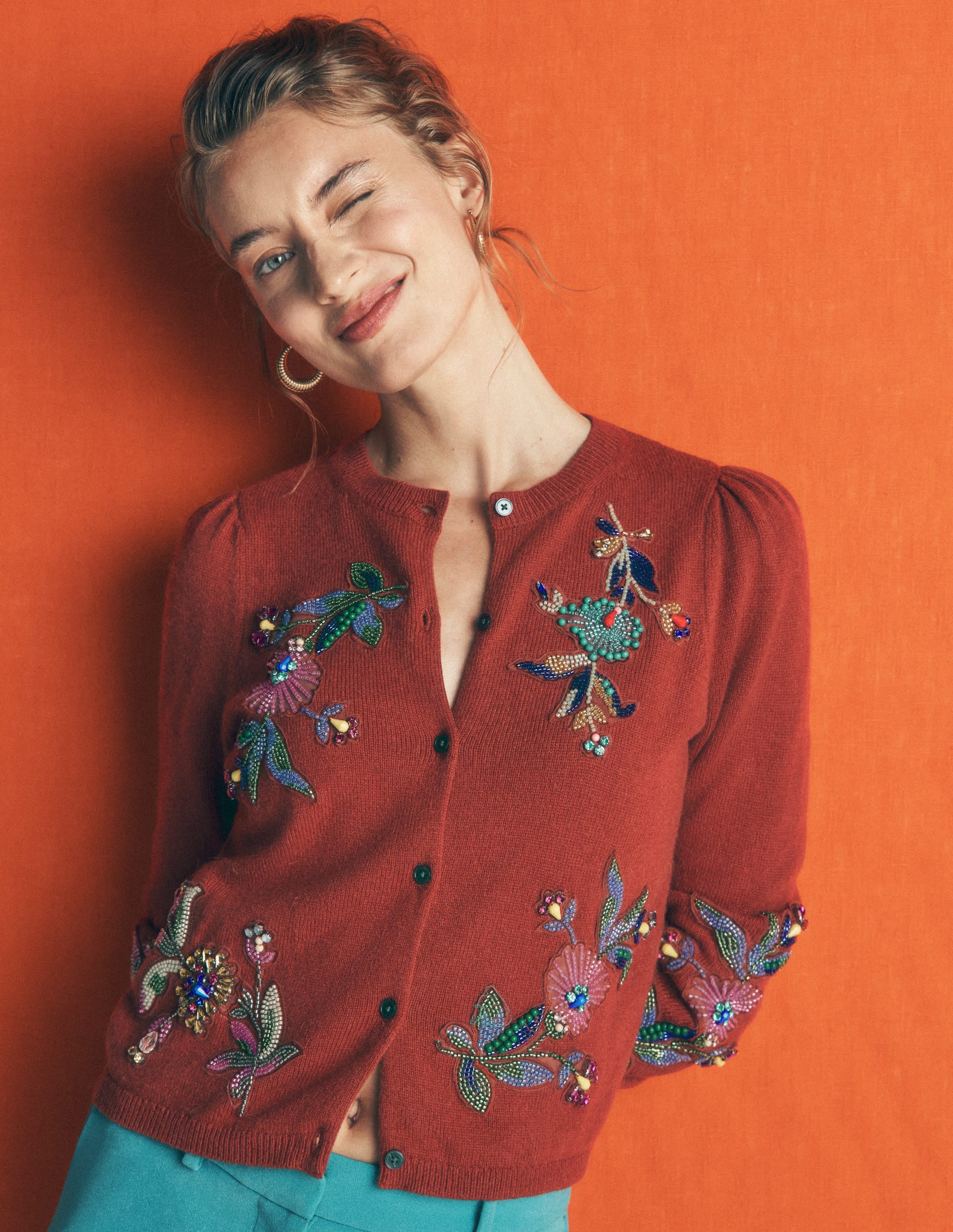 Ria Verzierte Strickjacke-Lebkuchen - Image 1