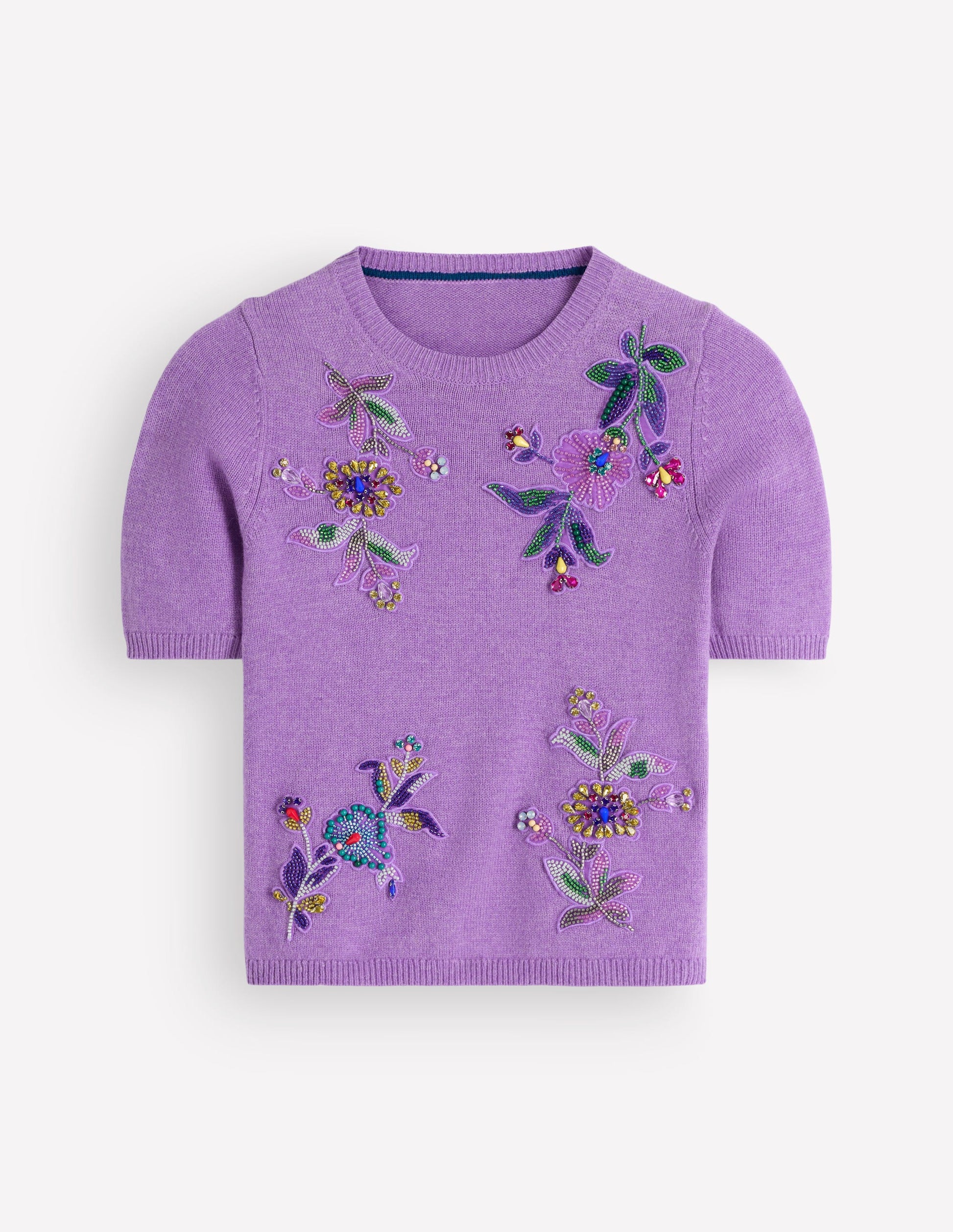 Ria Verziertes Strick-T-Shirt-Amethyst-Lila-6