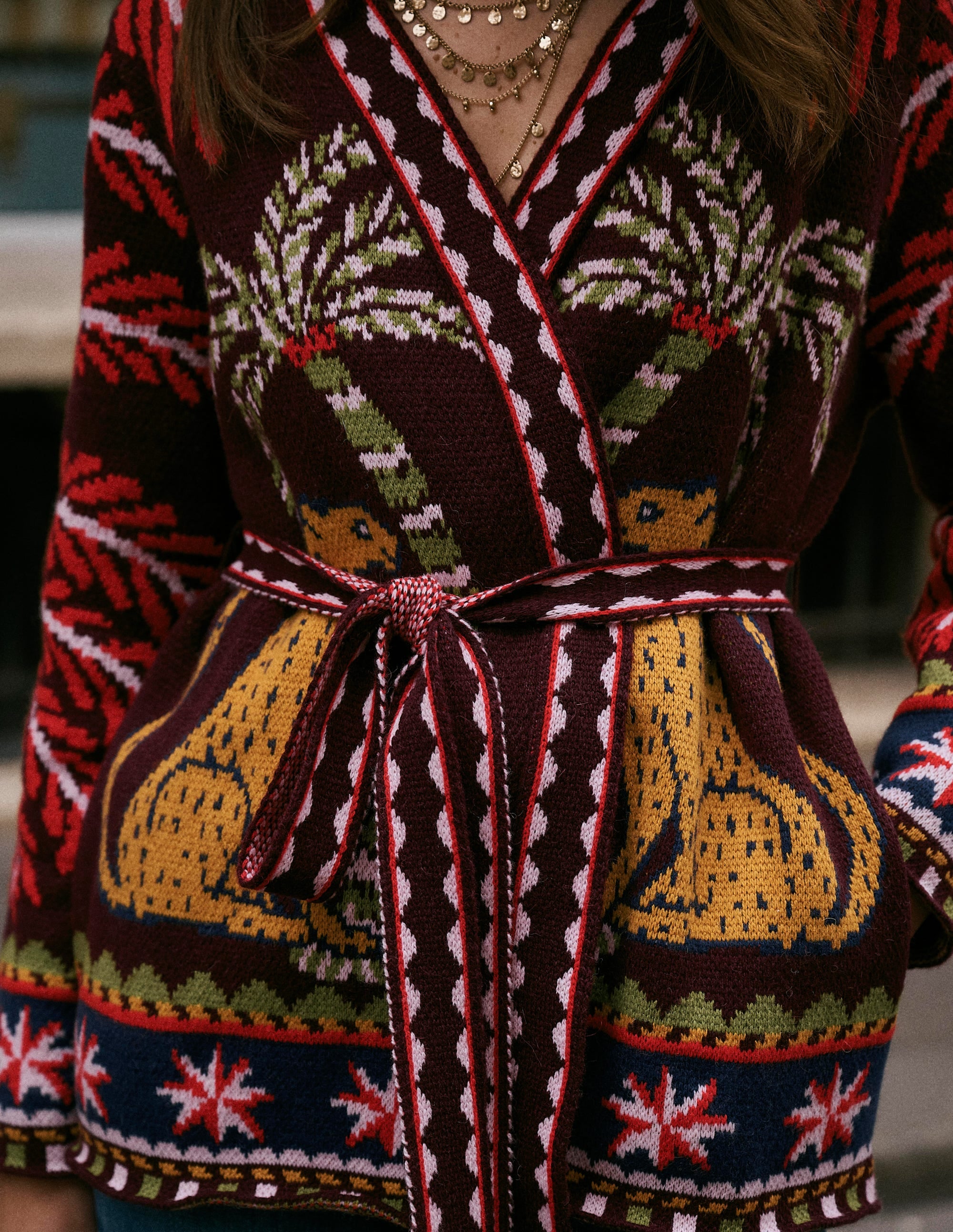 Wickelstrickjacke mit Gürtel-Weinprobe - Image 8