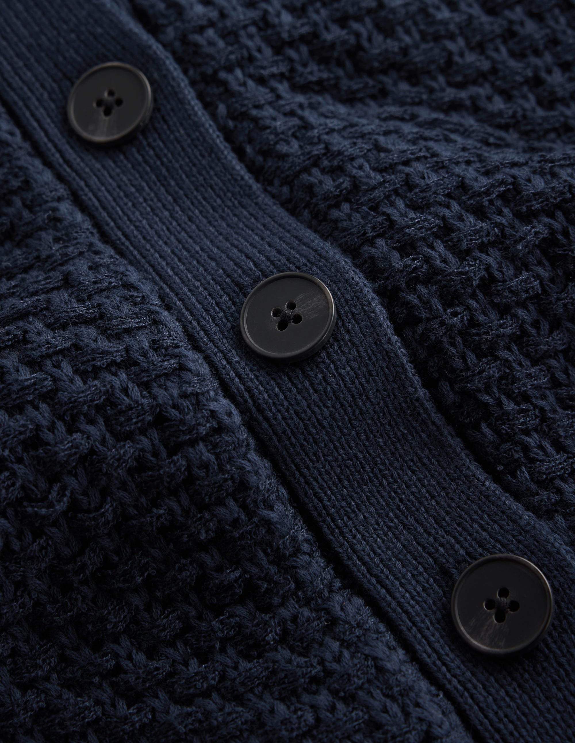 Texturierte, gestrickte Bomberjacke-Marineblau - Image 7