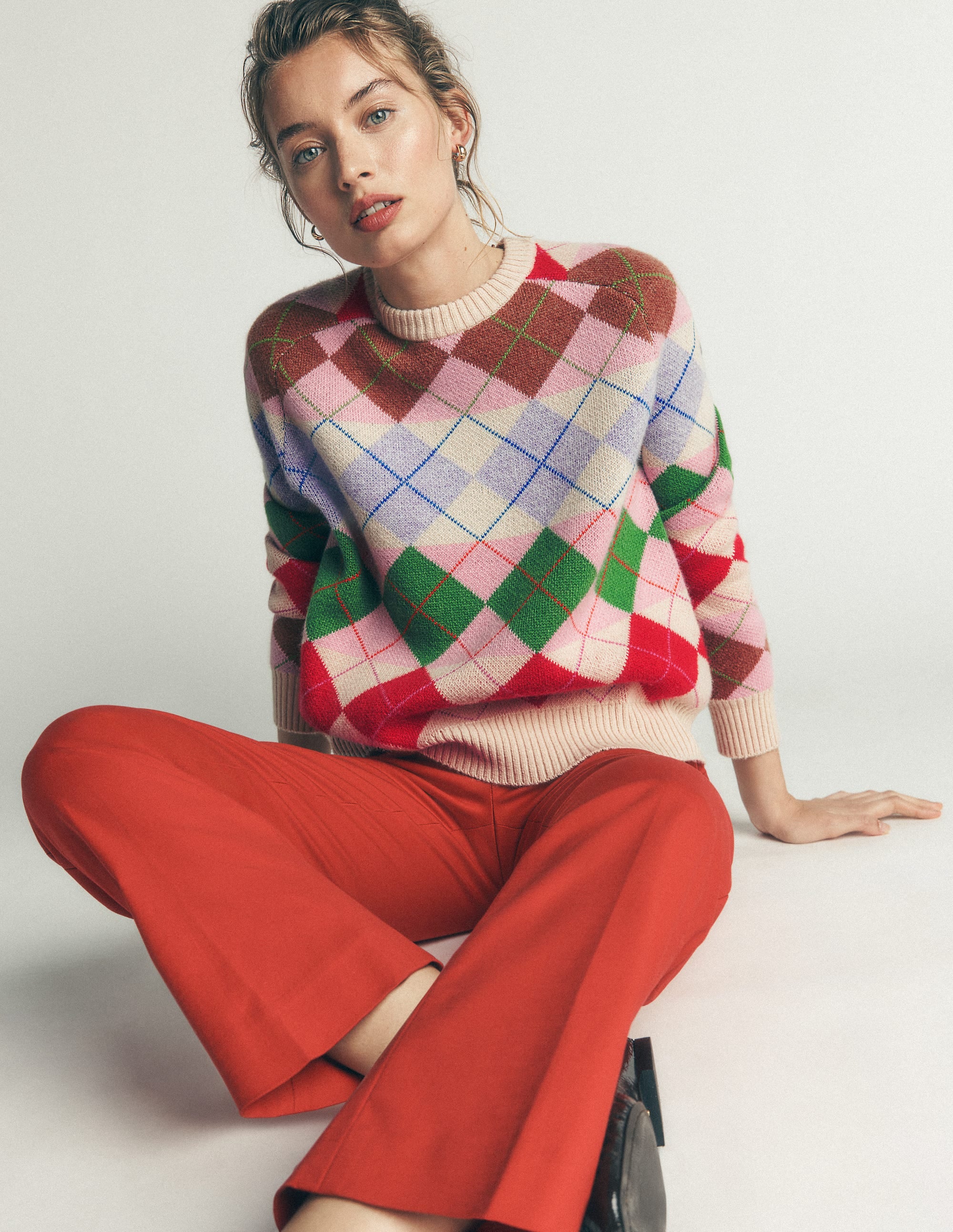 Ariadne Pullover aus Alpaka-Mischung-Bunt, Argyle-Muster - Image 2