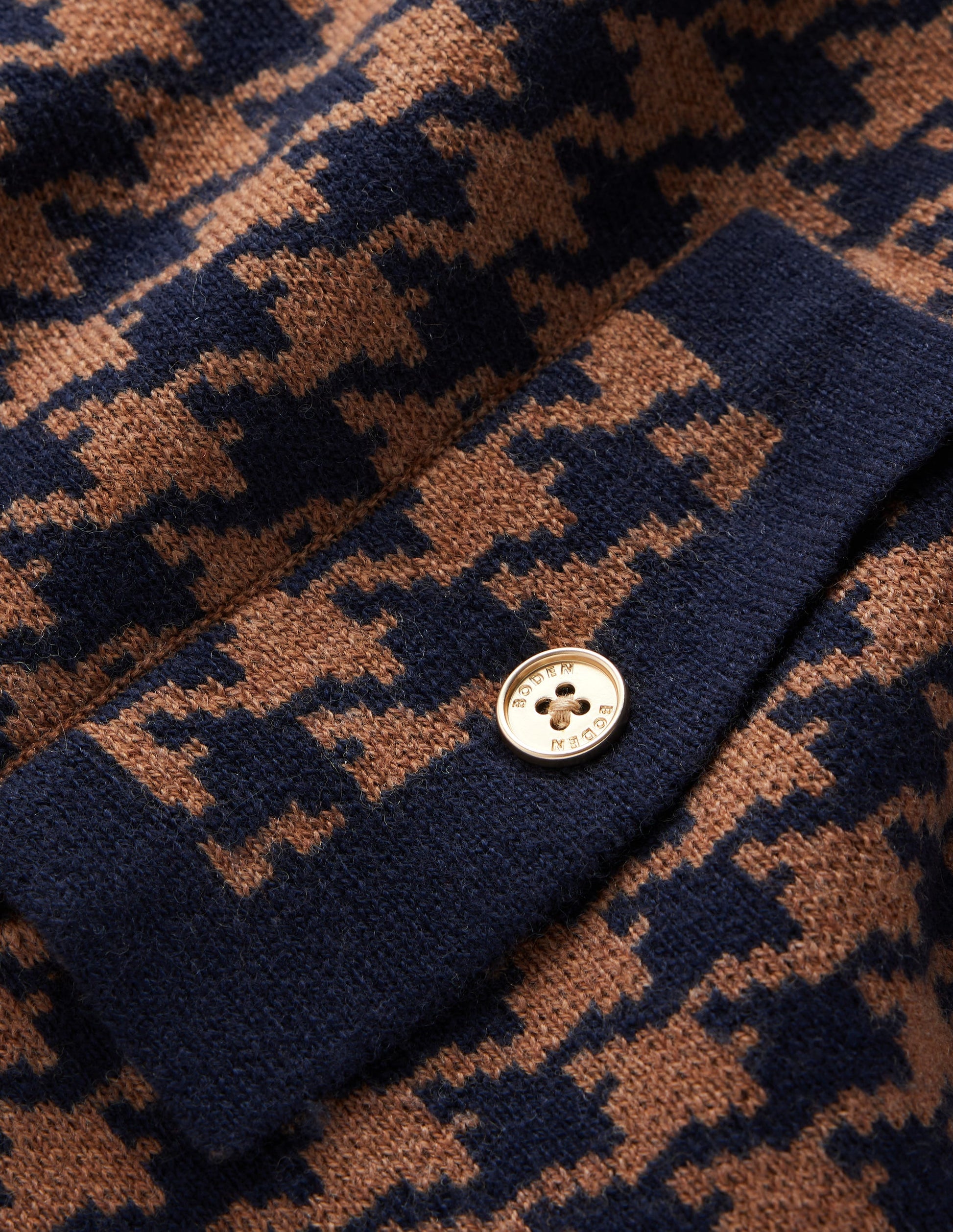 Veste en maille Elizabeth à nœud-Camel, pied-de-poule-7