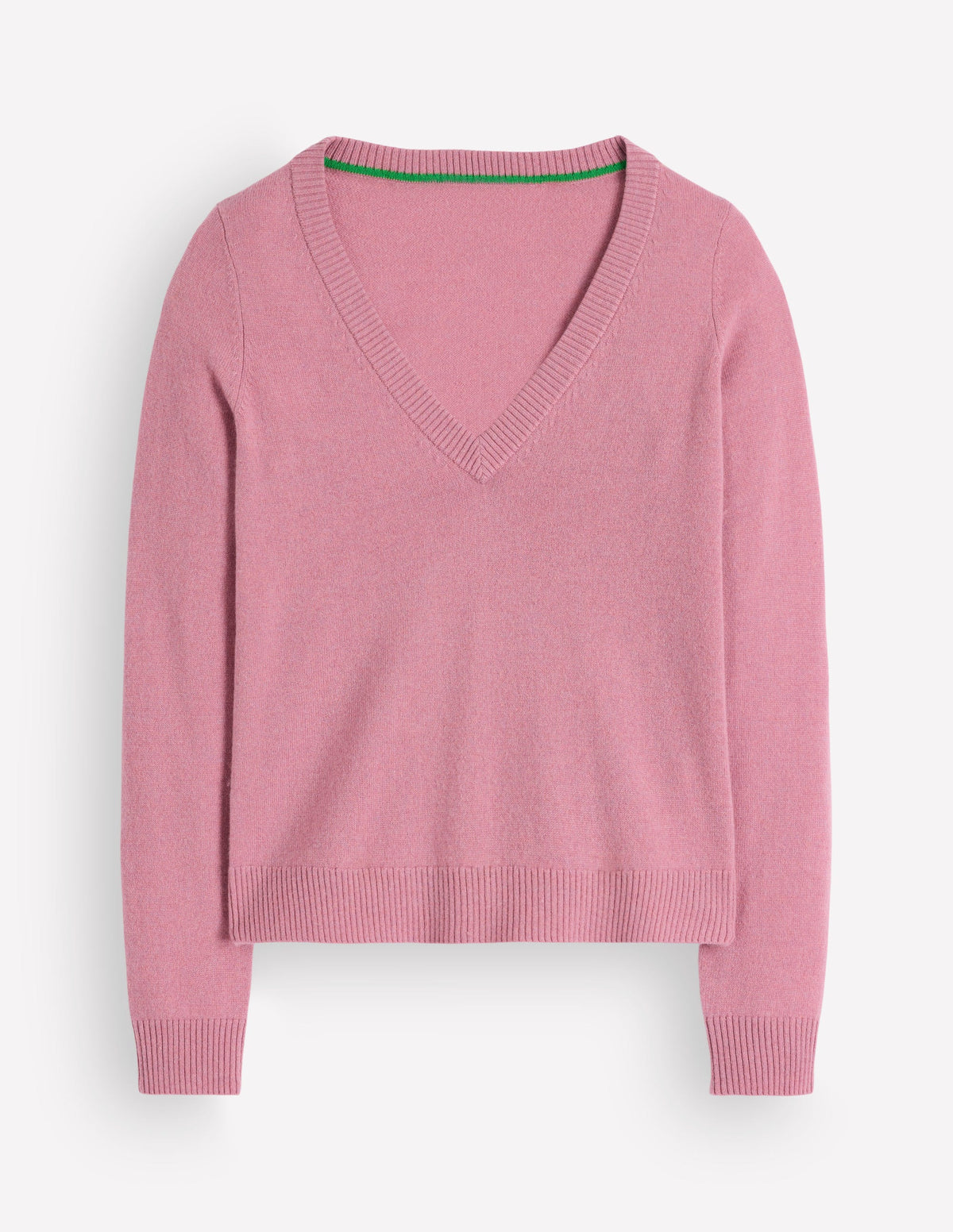 Elsie Kaschmirpullover mit V-Ausschnitt-Rosa Heide-6