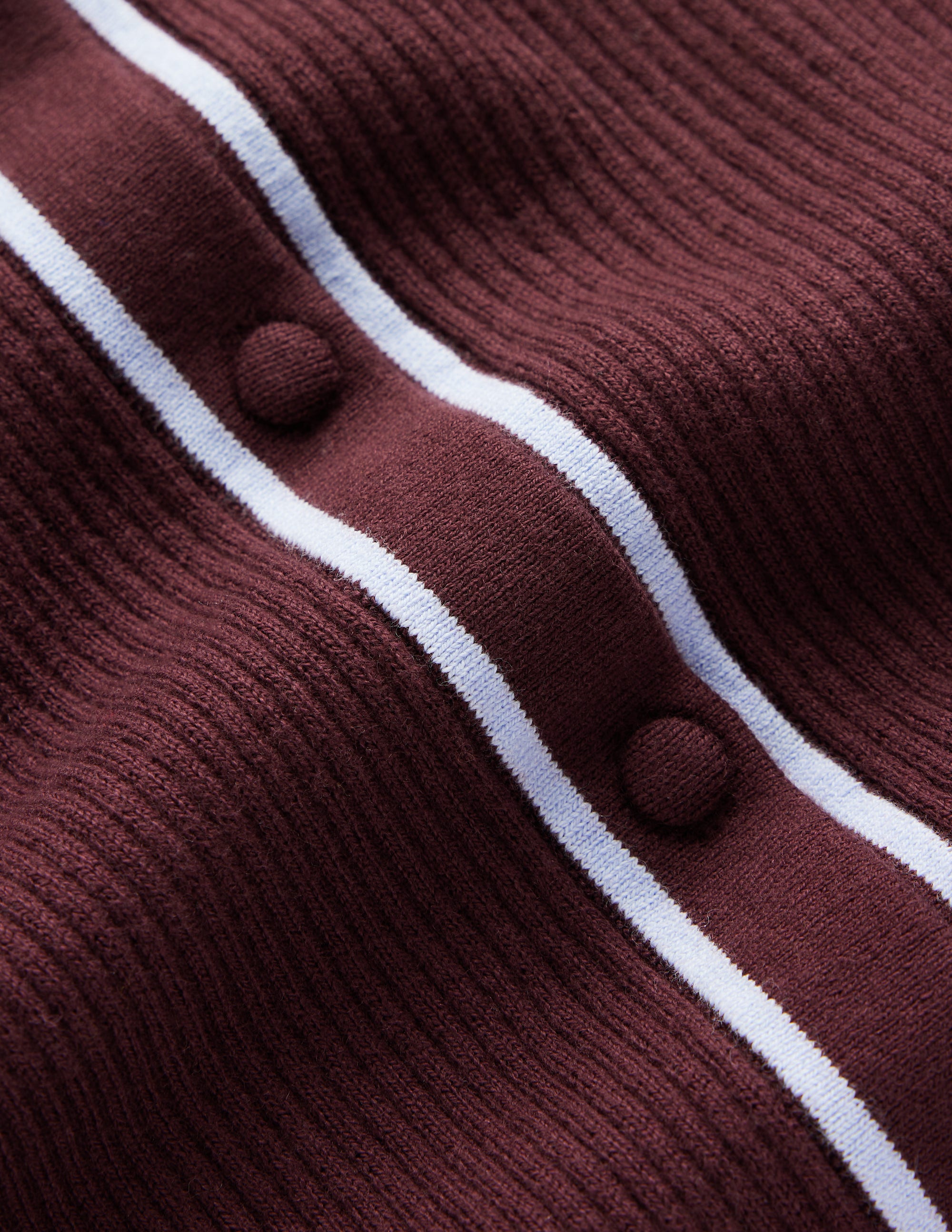 Cardigan Paula côtelé à col rond-Chocolat amer - Image 6