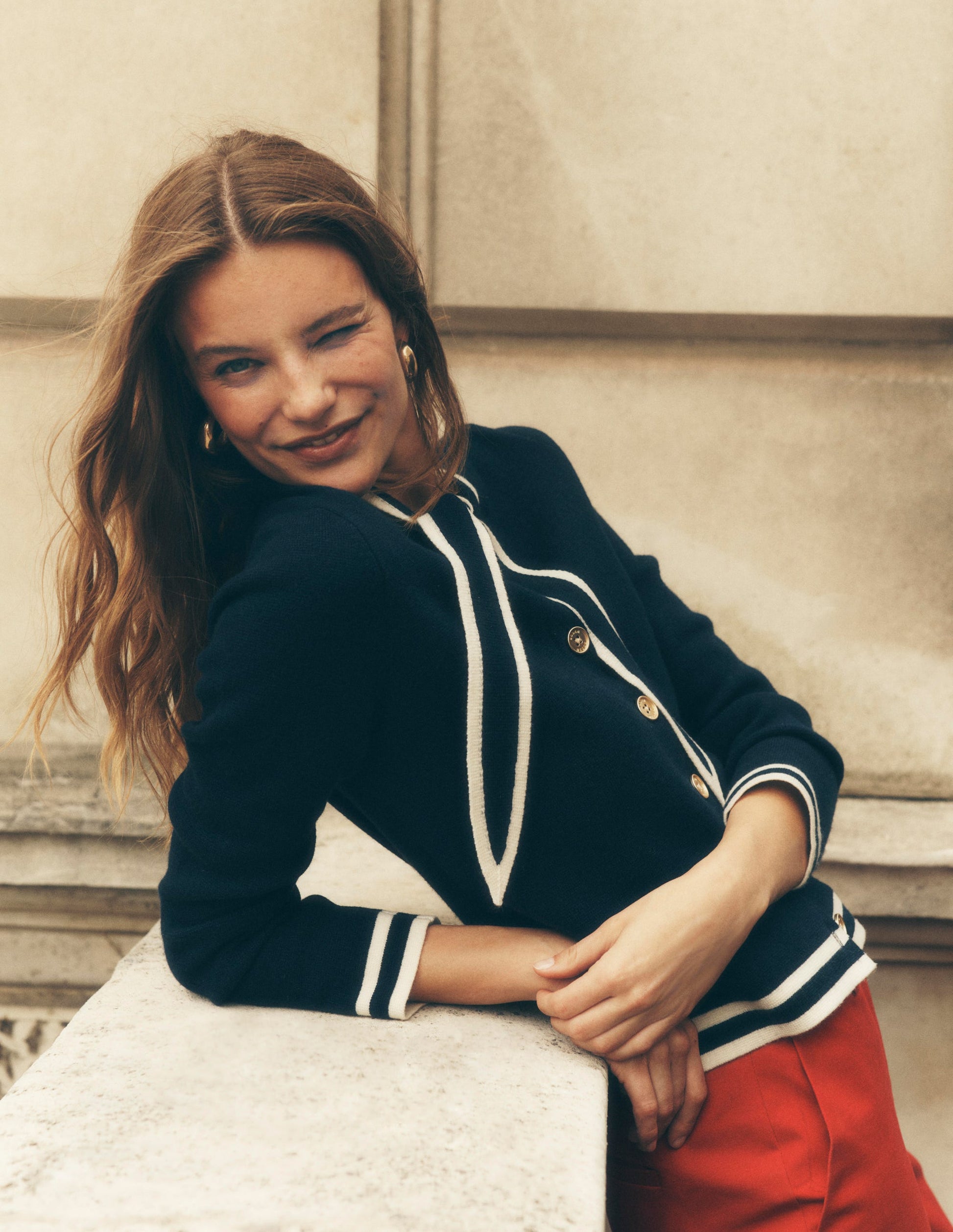 Milano Jacke zum Binden-Marineblau-1