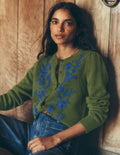 Strickjacke mit Stickerei-Schnittlauch