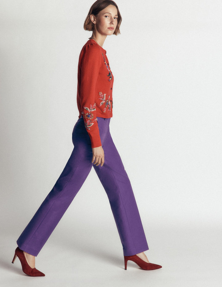 Pantalon Canonbury en coton-Raisin profond