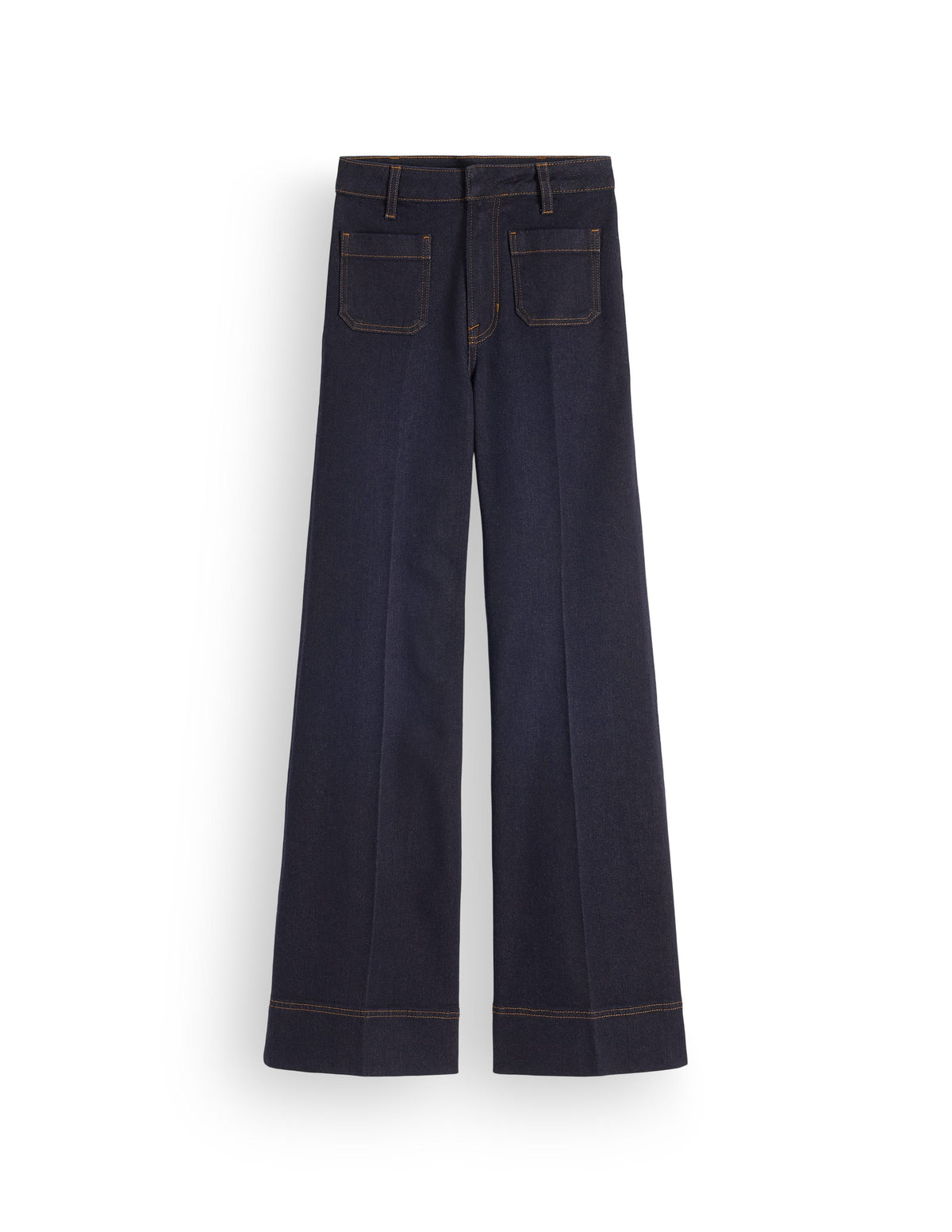 Ausgestellte Jeans mit aufgesetzter Tasche-Indigo - Image 6