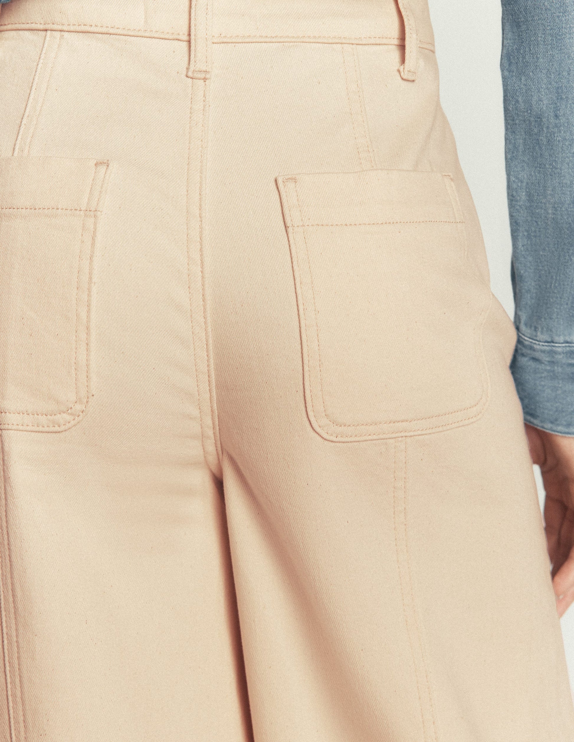Culotte-Jeans mit weitem Bein-Beige-5