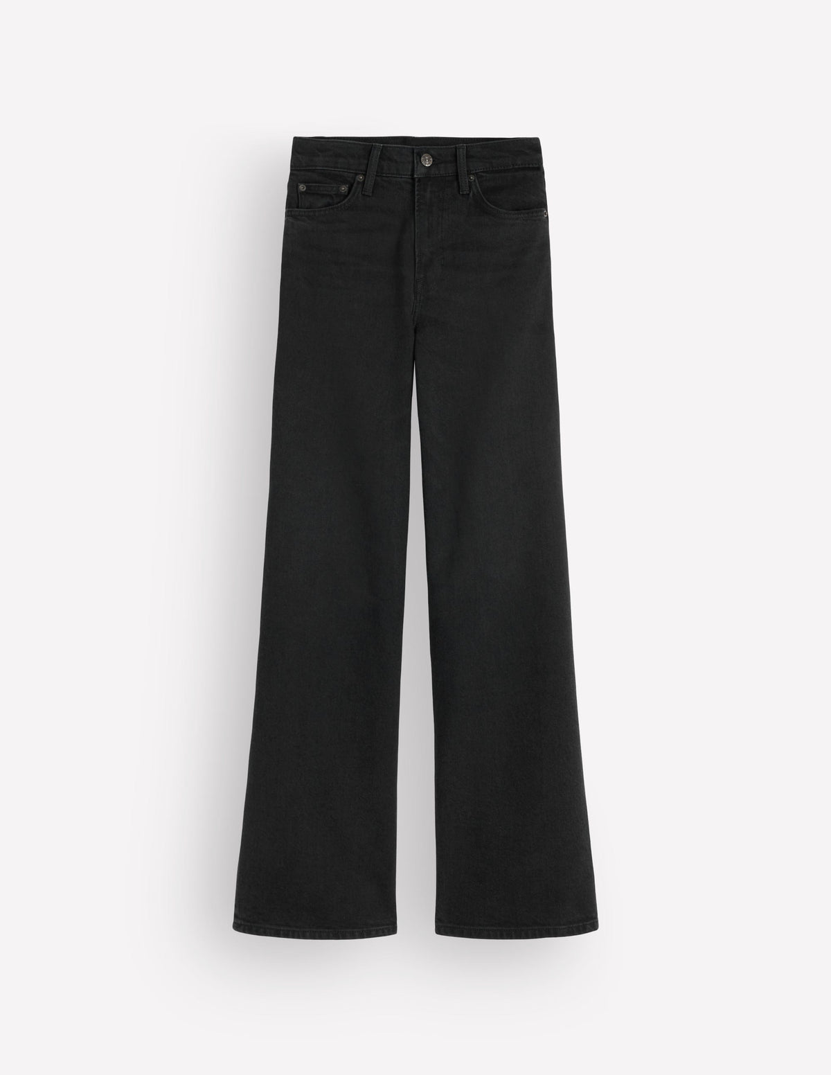 Hoch geschnittene Jeans mit weitem Bein-Verwaschenes Schwarz - Image 7