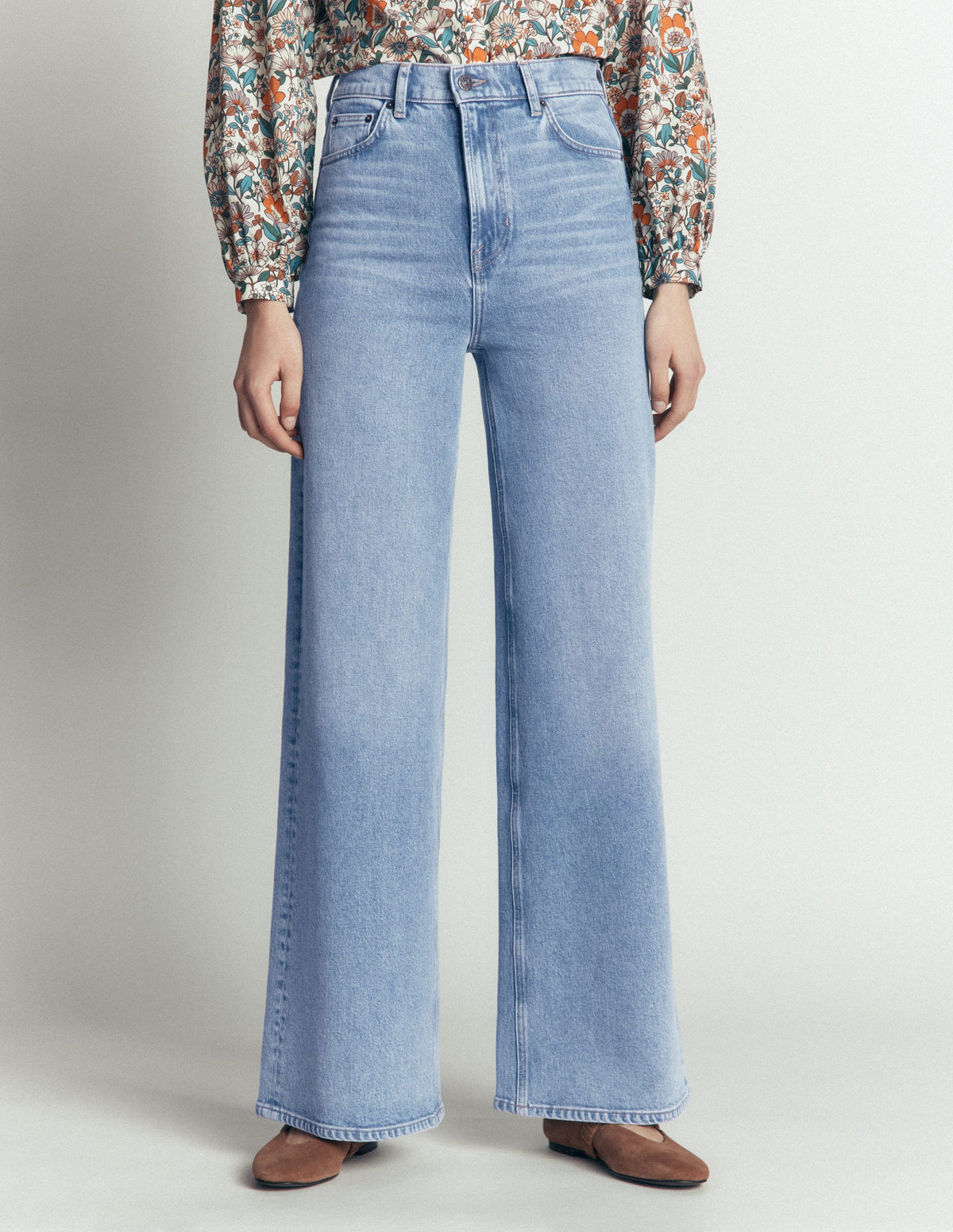 High Rise Wide Leg Jeans-Light Vintage-4