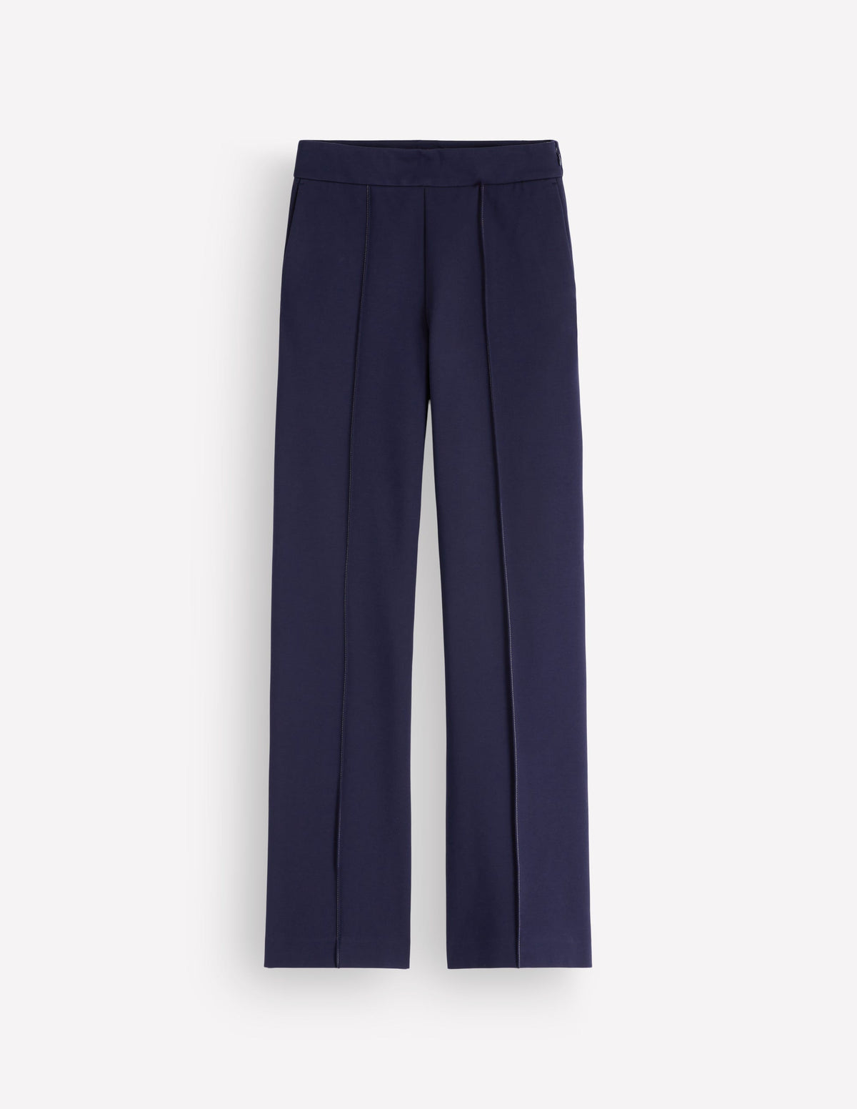 Ponte-Hose mit geradem Bein-Marineblau Kontrastnaht-6