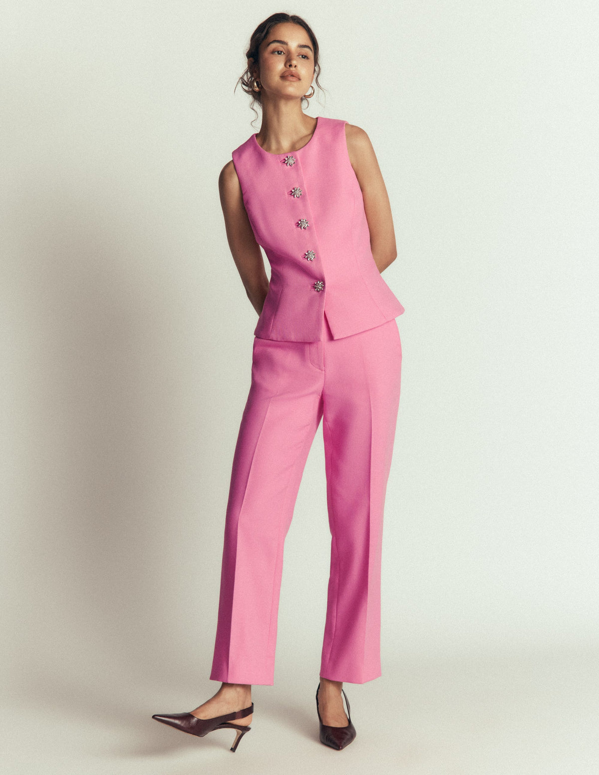 Canonbury Texture 7/8 Trousers-Wild Pink - Image 7