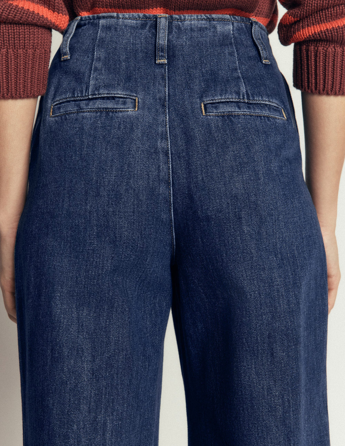 Jean large Mayfair à plis-Vintage moyen-5