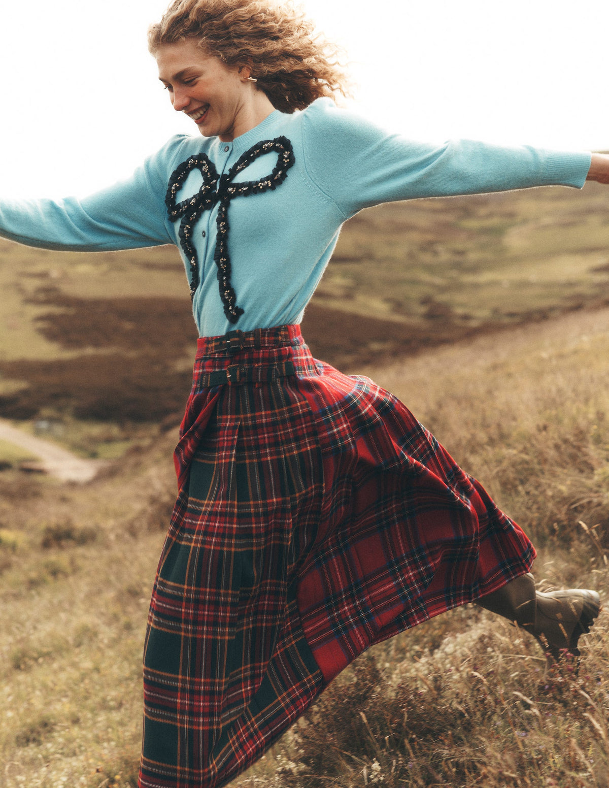 Plissierter Midi-Kilt-Kuddelmuddel-Karo - Image 1